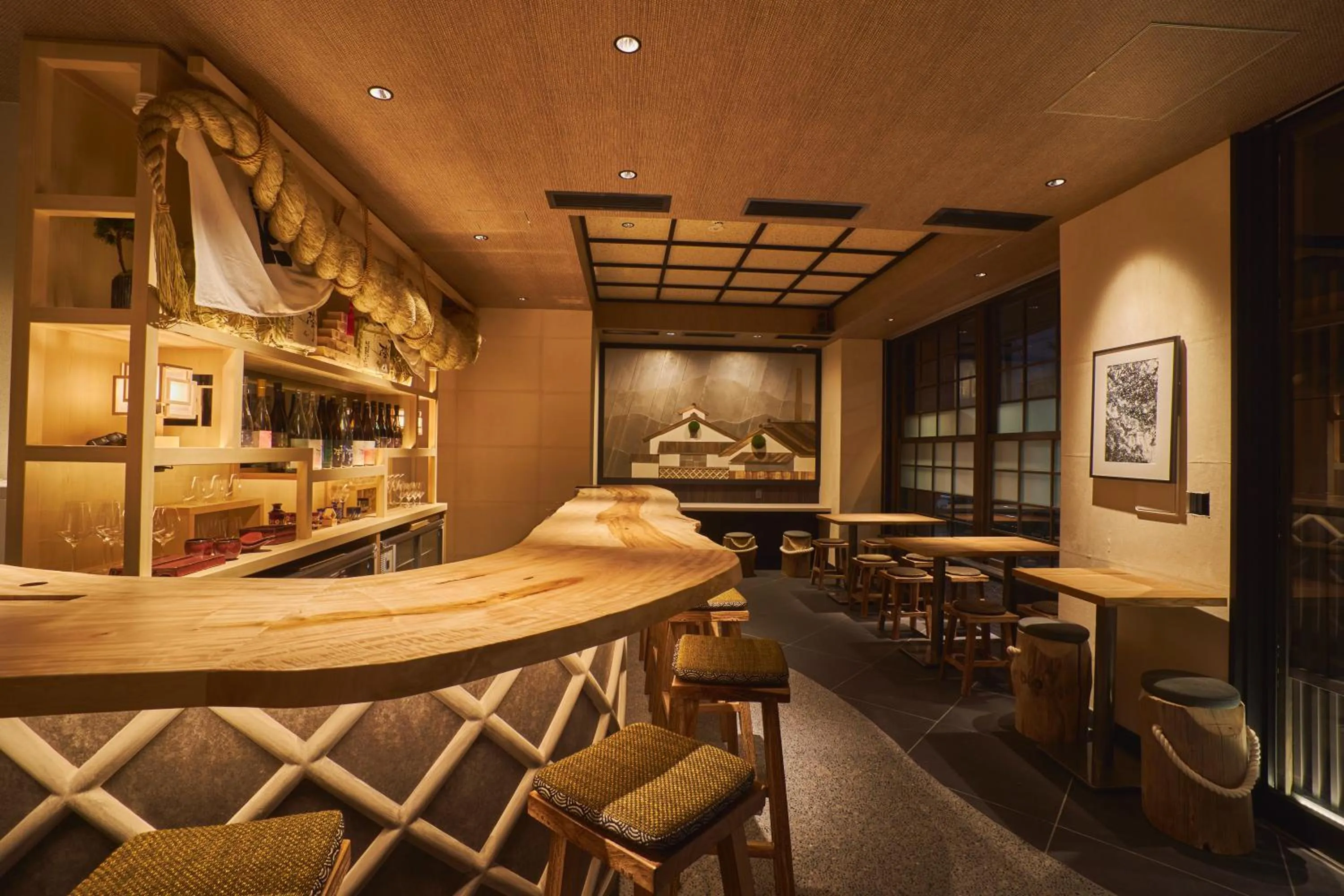 Lounge or bar in SAKE Bar Hotel Asakusa