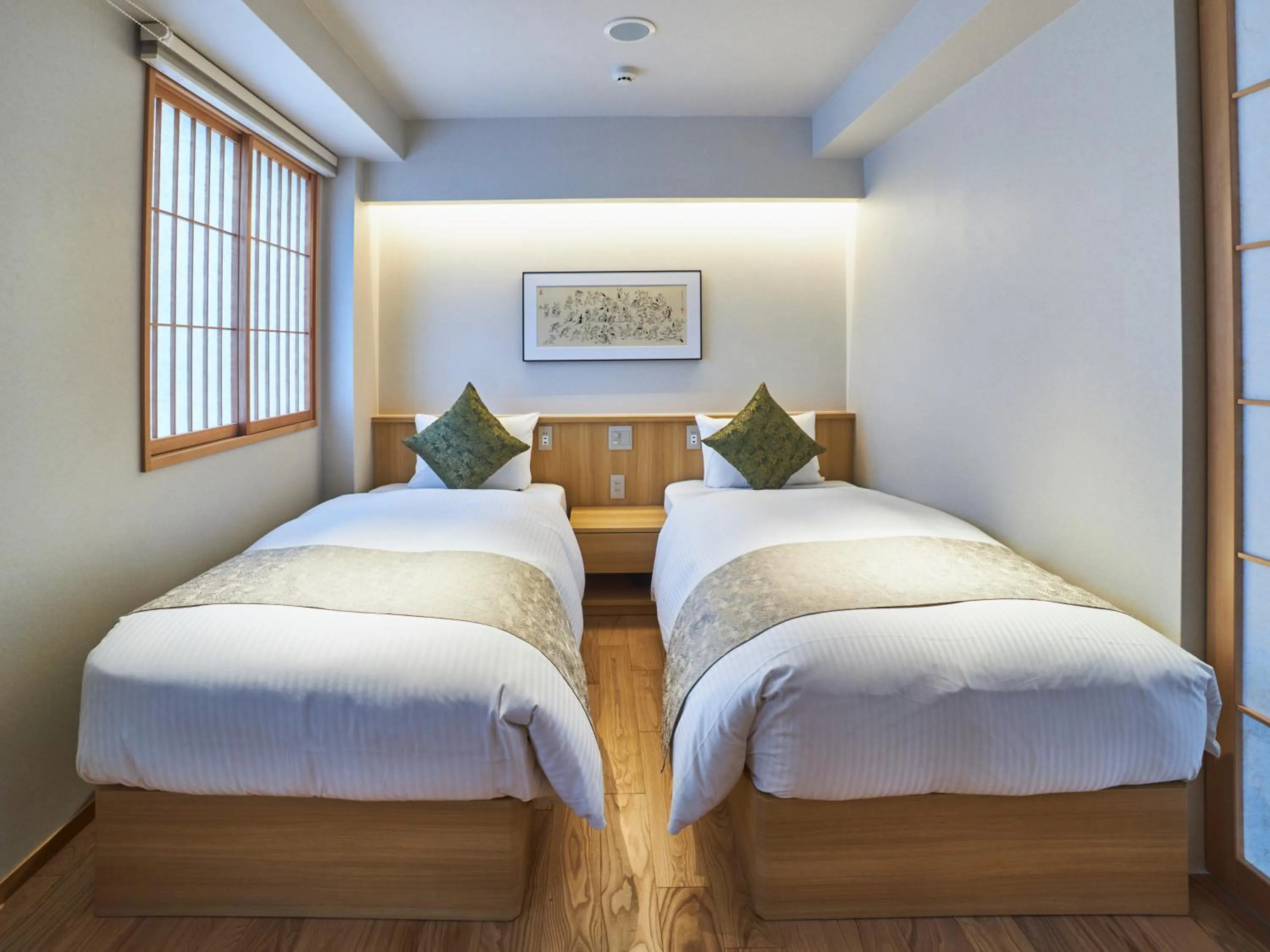 Bed in SAKE Bar Hotel Asakusa