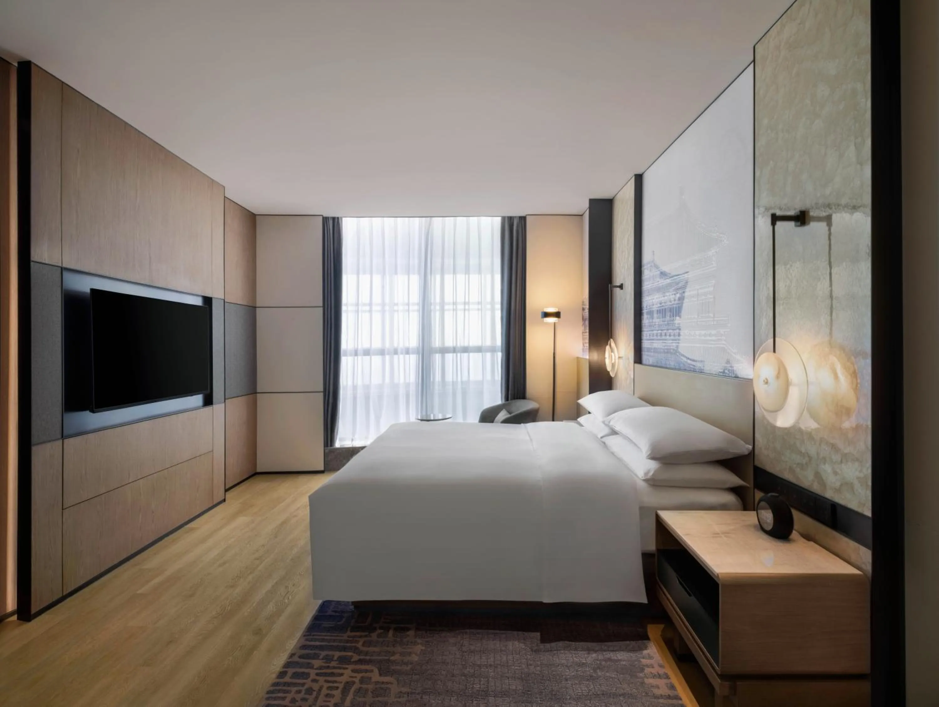 Bed in Wuhan Marriott Hotel Wuchang