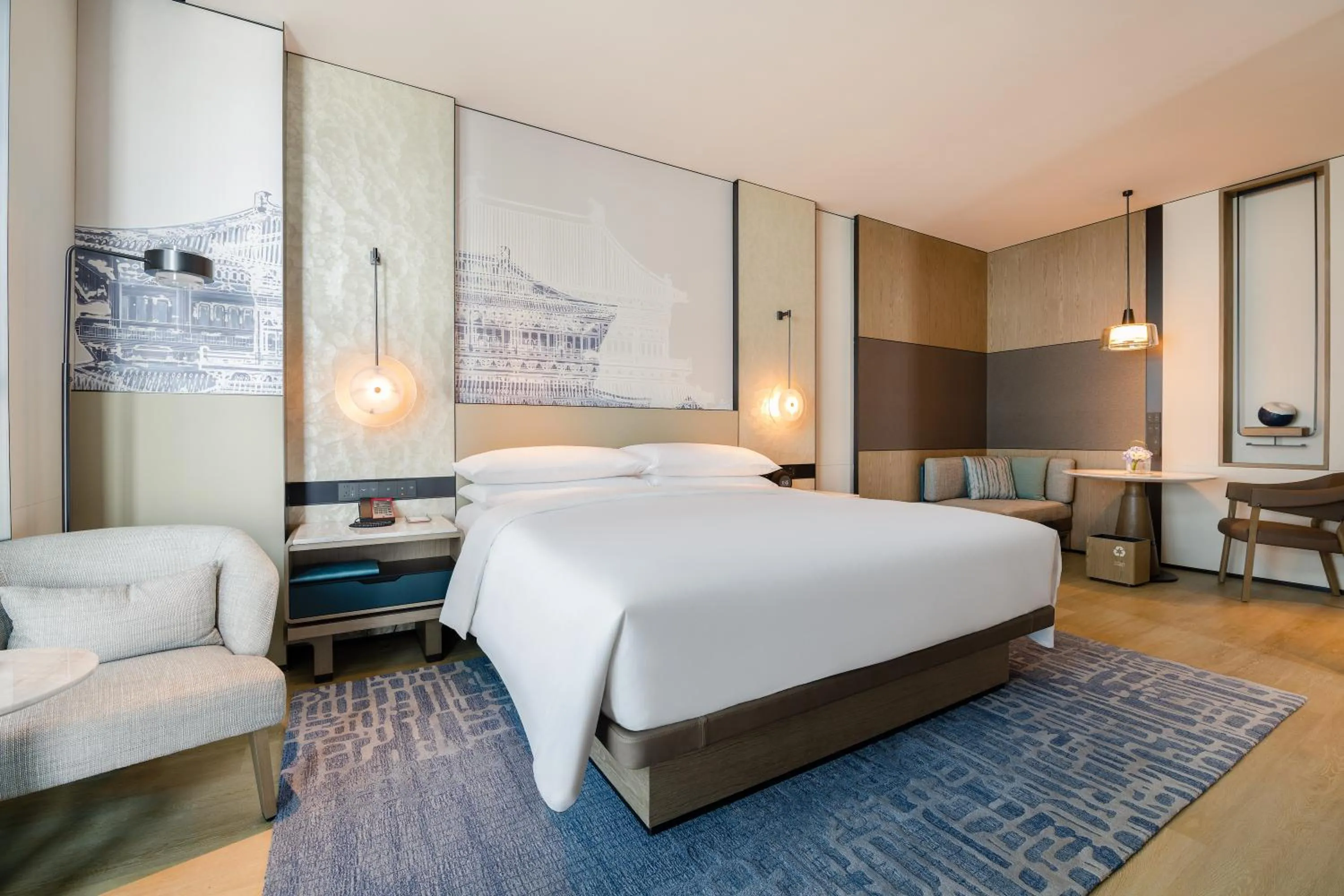 Bed in Wuhan Marriott Hotel Wuchang