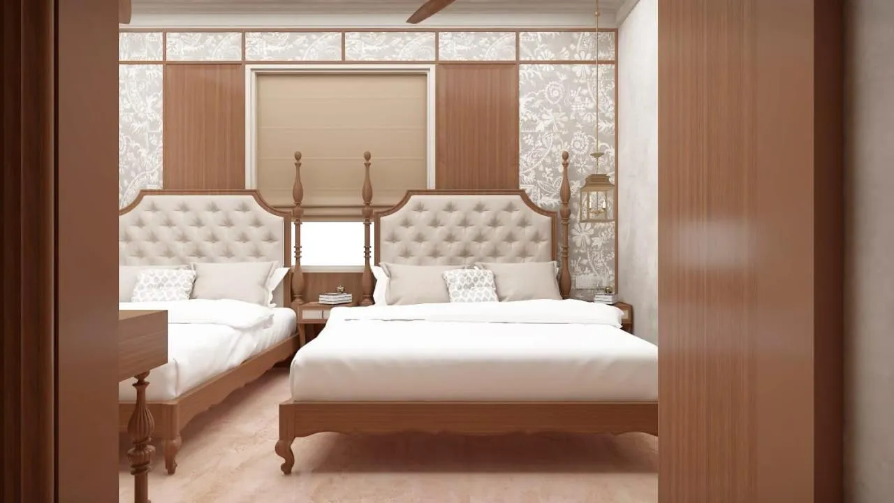 Bed in Shri Ram Paying Guest House Premium Rooms