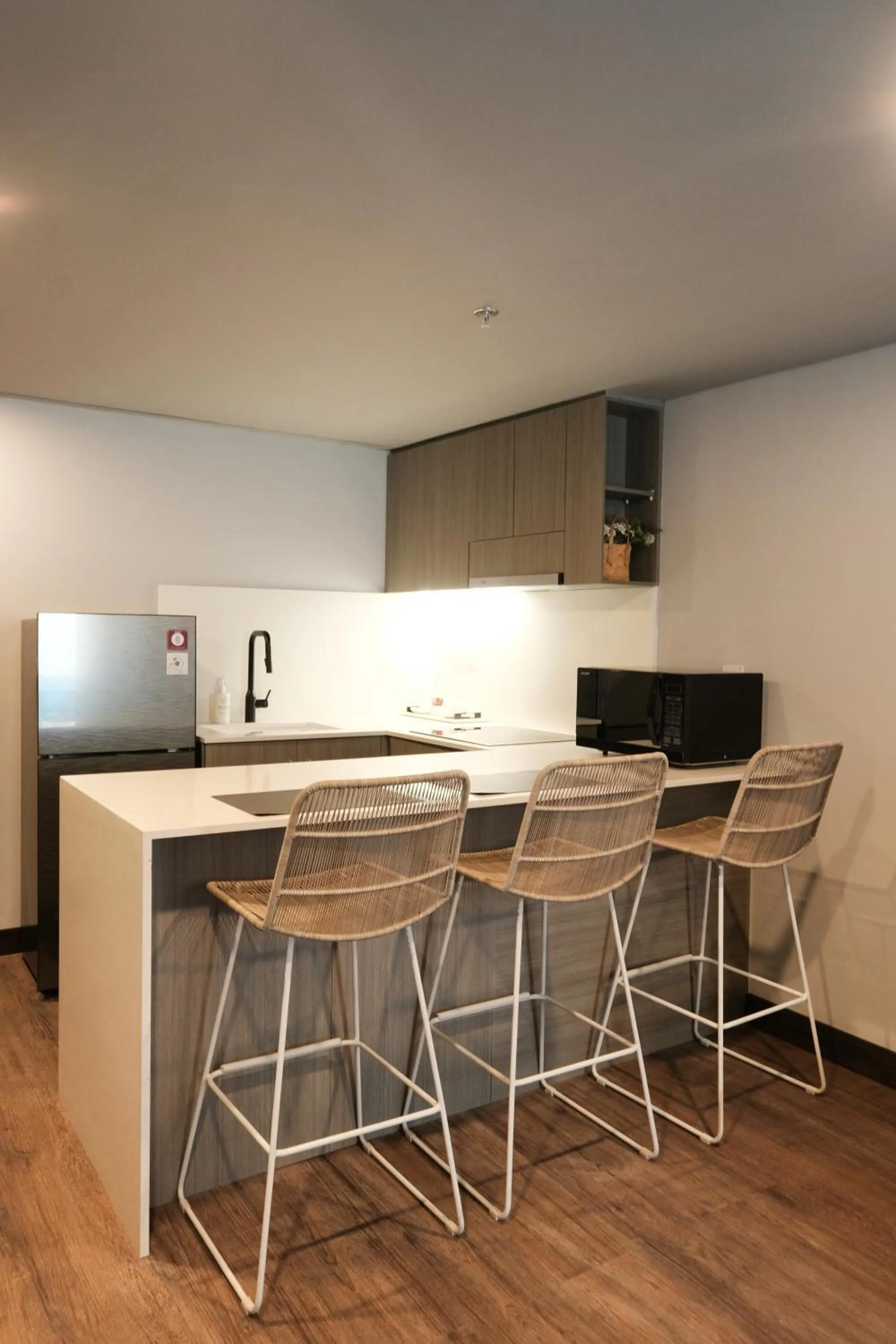 kitchen in Aster Apartment Bali