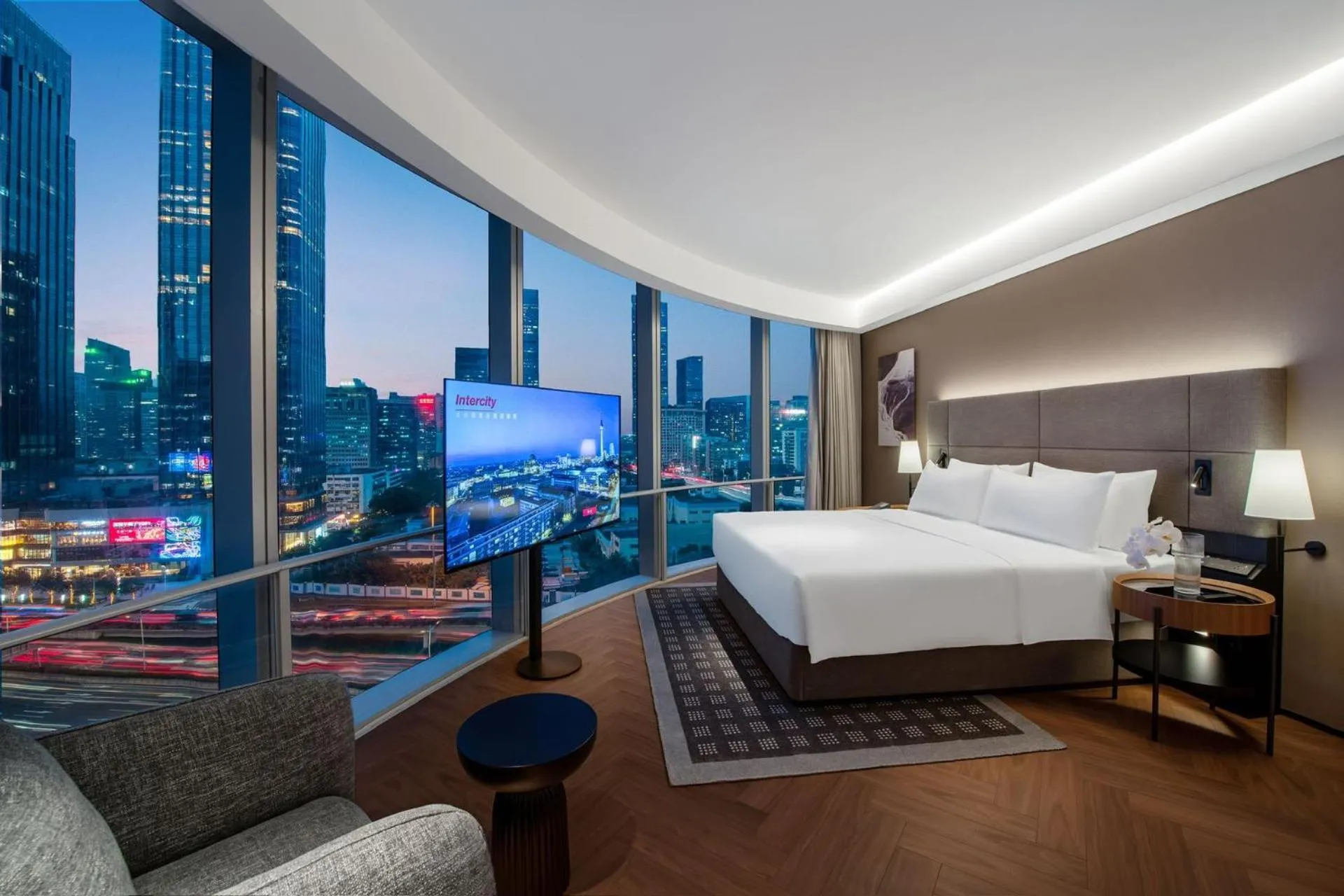 TV and multimedia, Bed in Intercity Hotel Futian Bin He Zhongzhou Bay