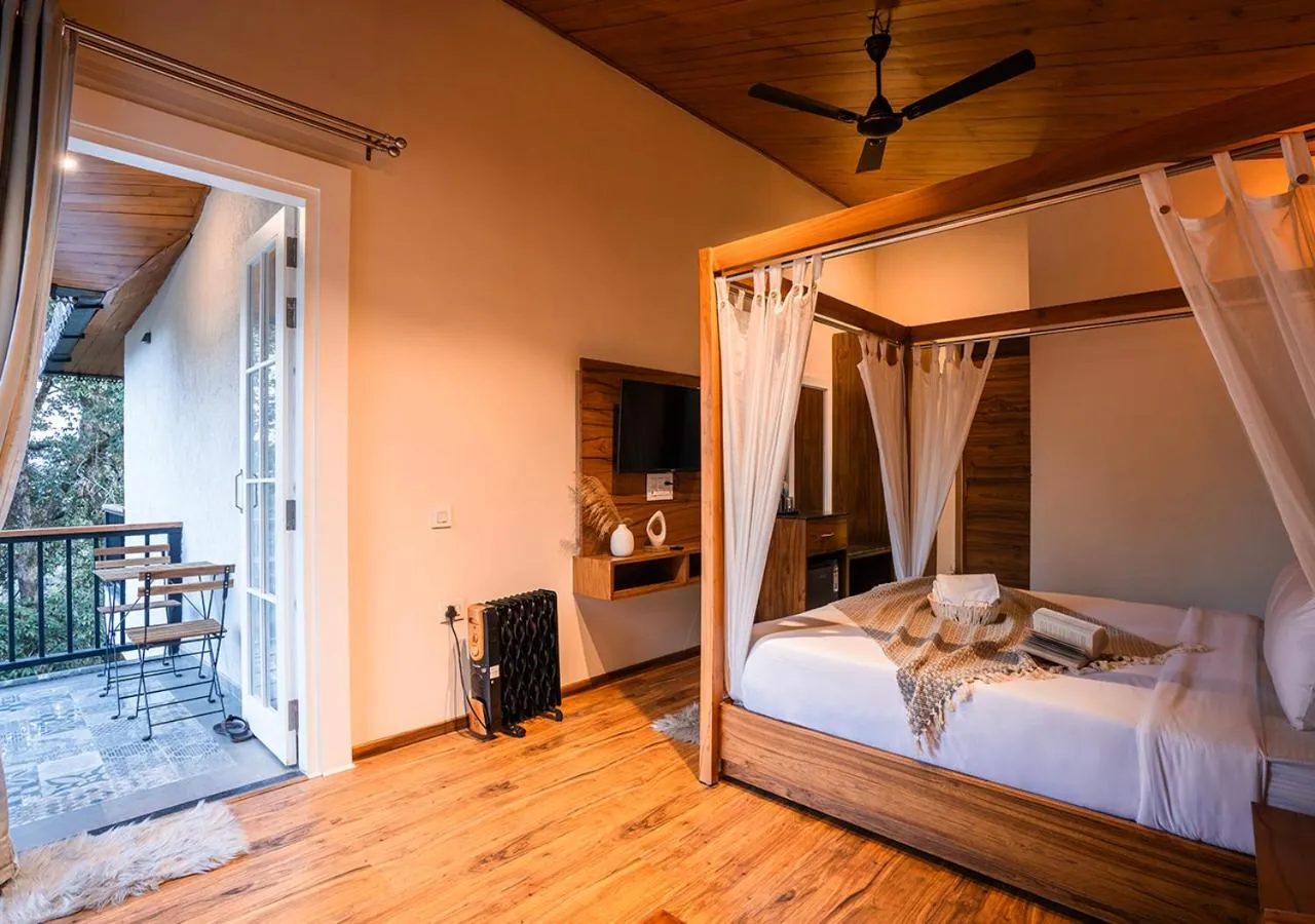 Balcony/Terrace, Bed in Moustache Bhimtal Luxuria, Nainital