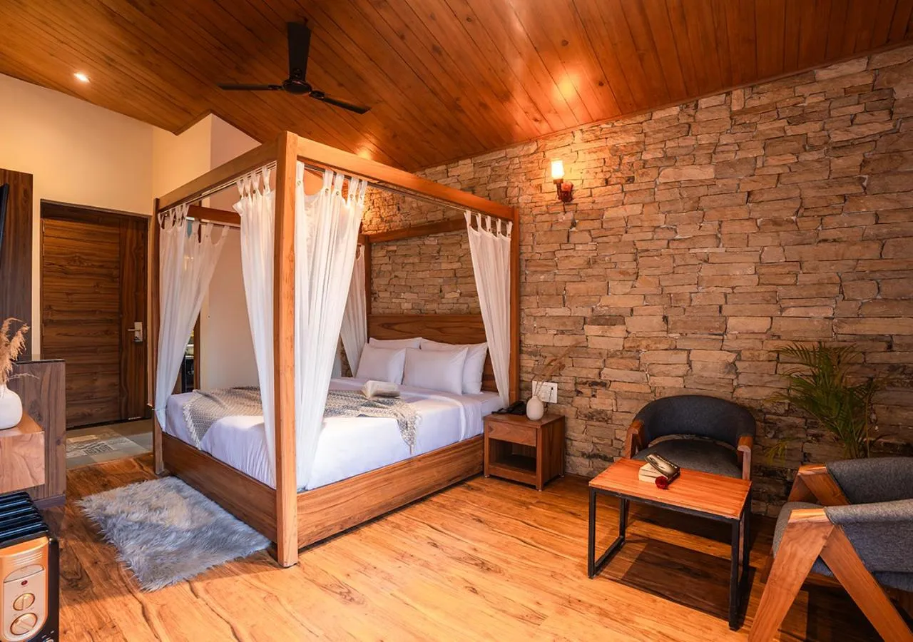 Bed in Moustache Bhimtal Luxuria, Nainital