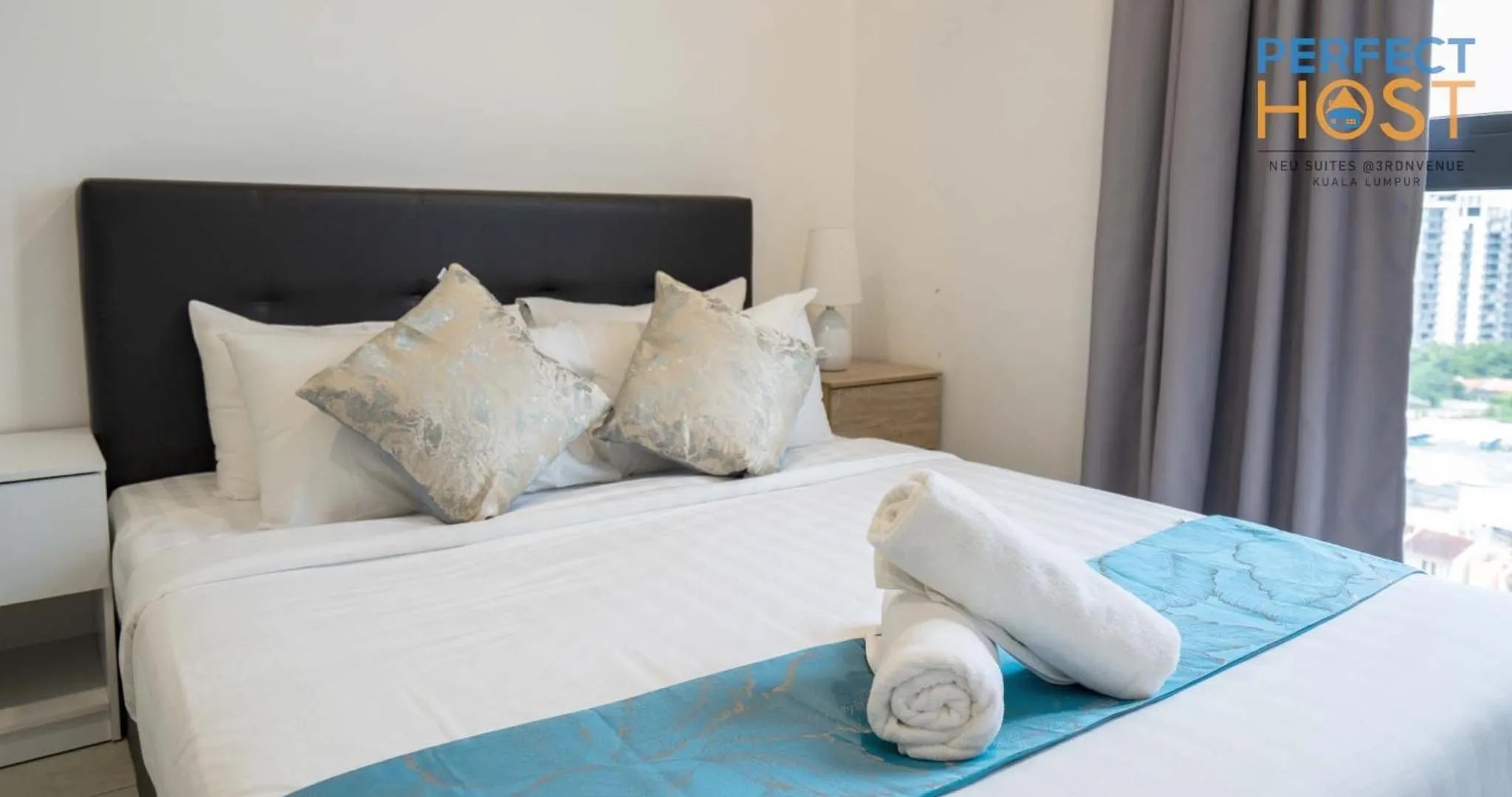 Bed in Neu Suites @ 3rdNvenue by Perfect Host