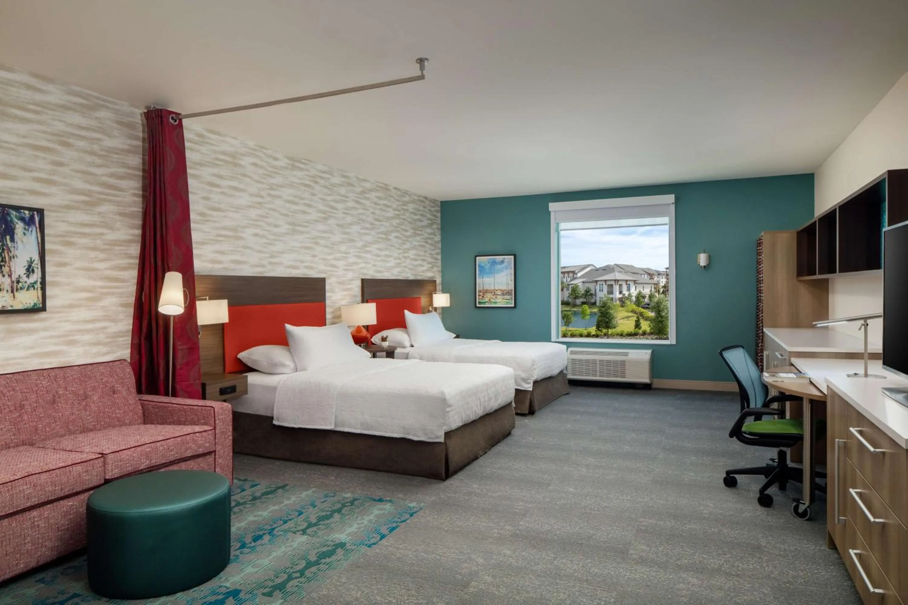 Living room, Bed in Home2 Suites By Hilton Lake Mary Orlando