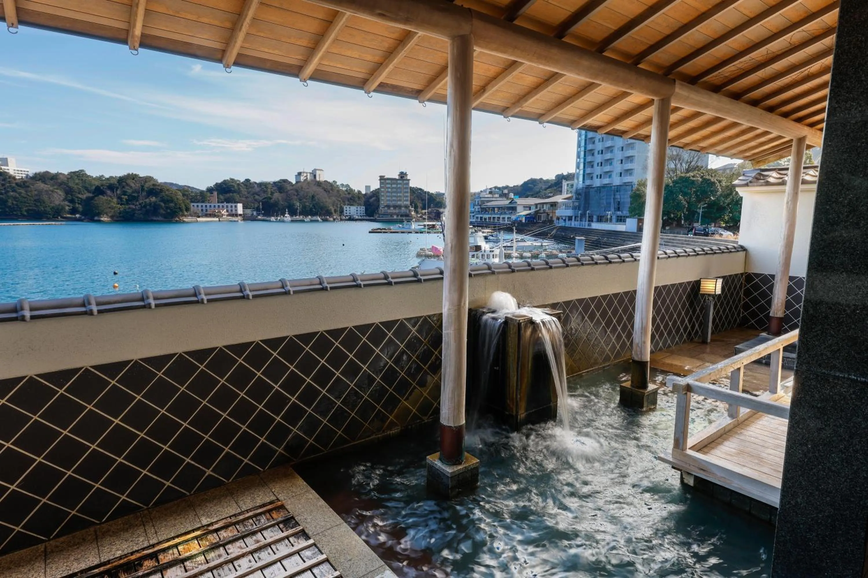 Open Air Bath in Oyado Andon Toba
