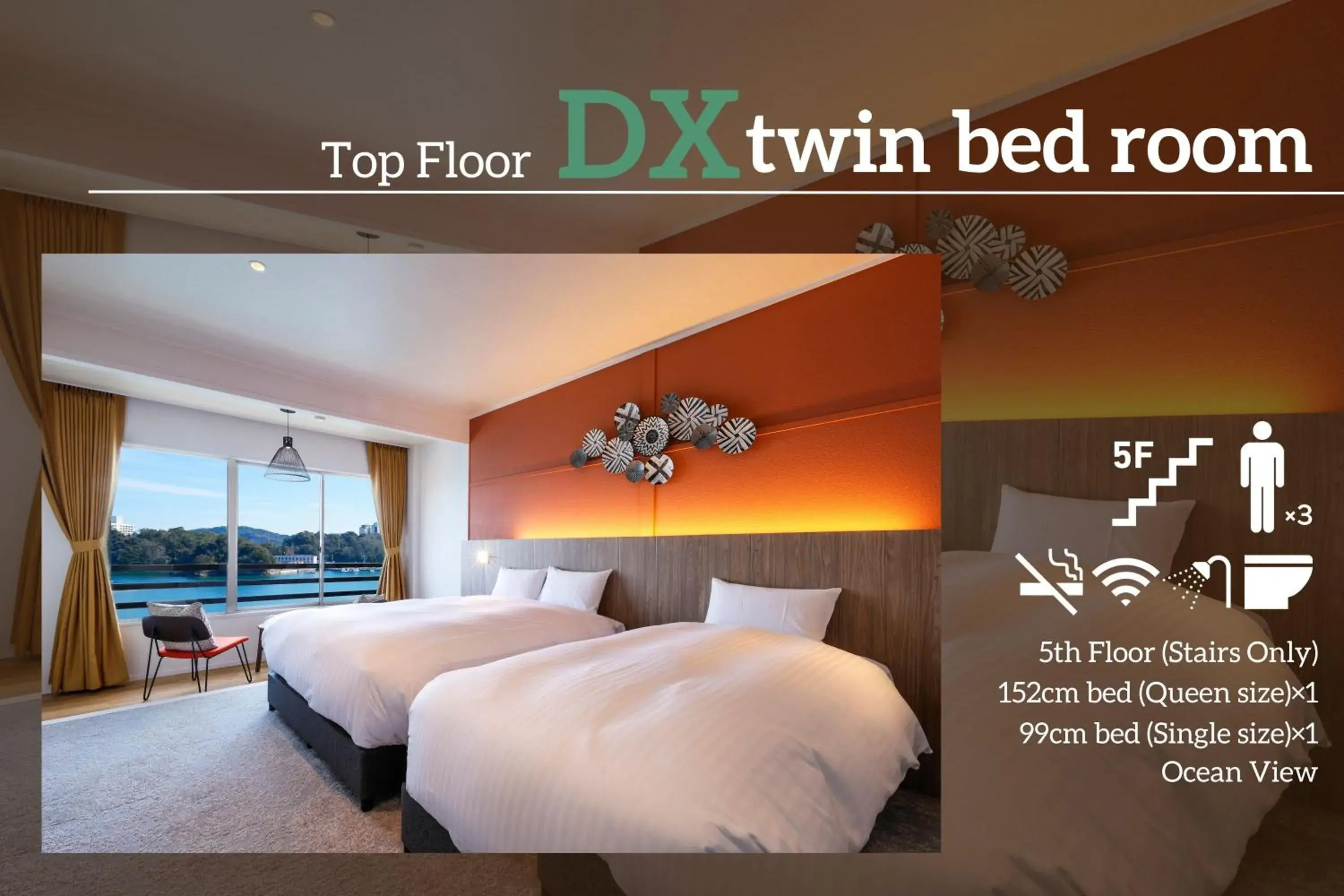 Superior Twin Room with Sea View in お宿行灯鳥羽 Superior Twin Room with Sea View in お宿行灯鳥羽