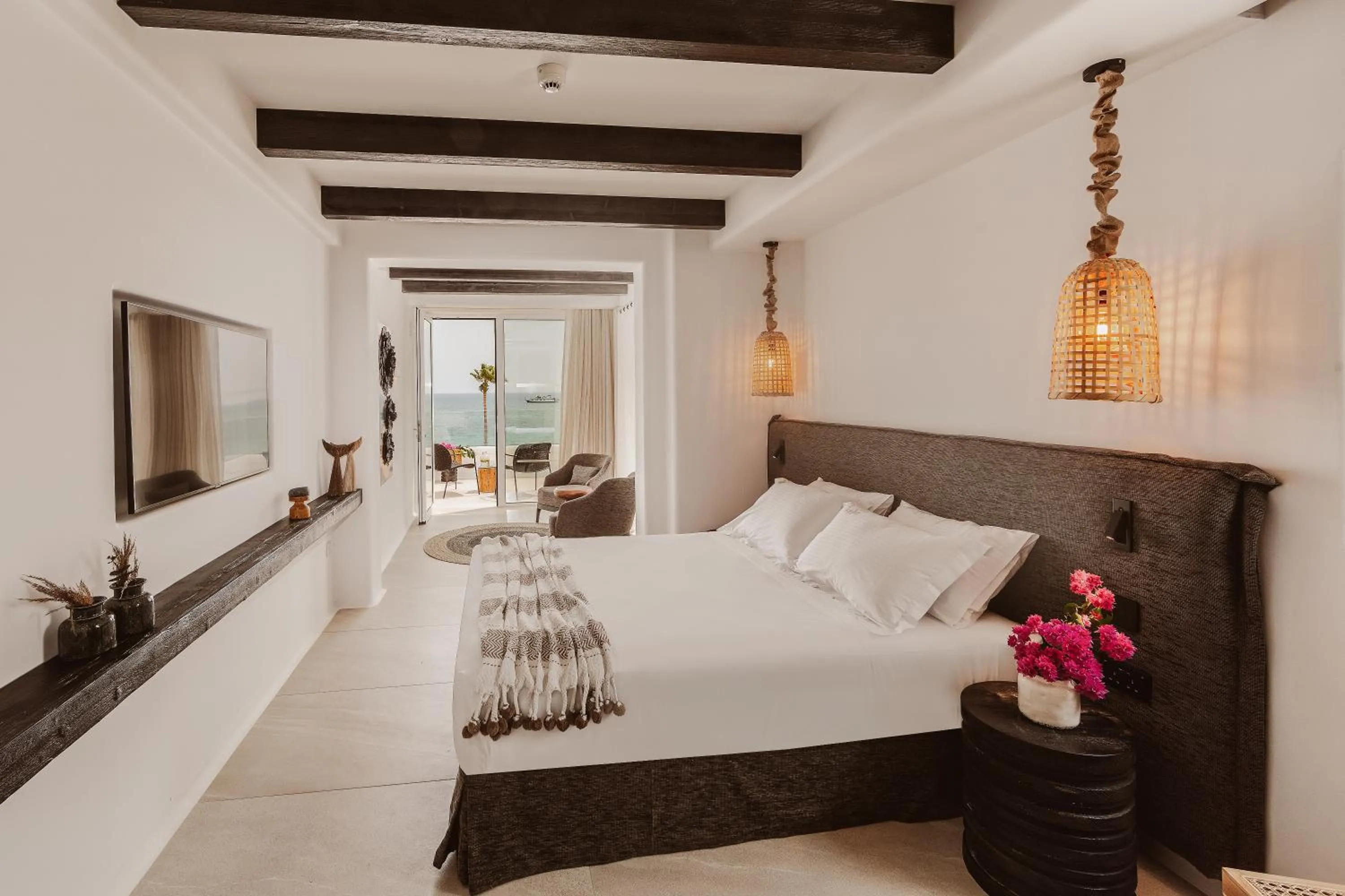 Bed in Kaliva Suites - Adults Only