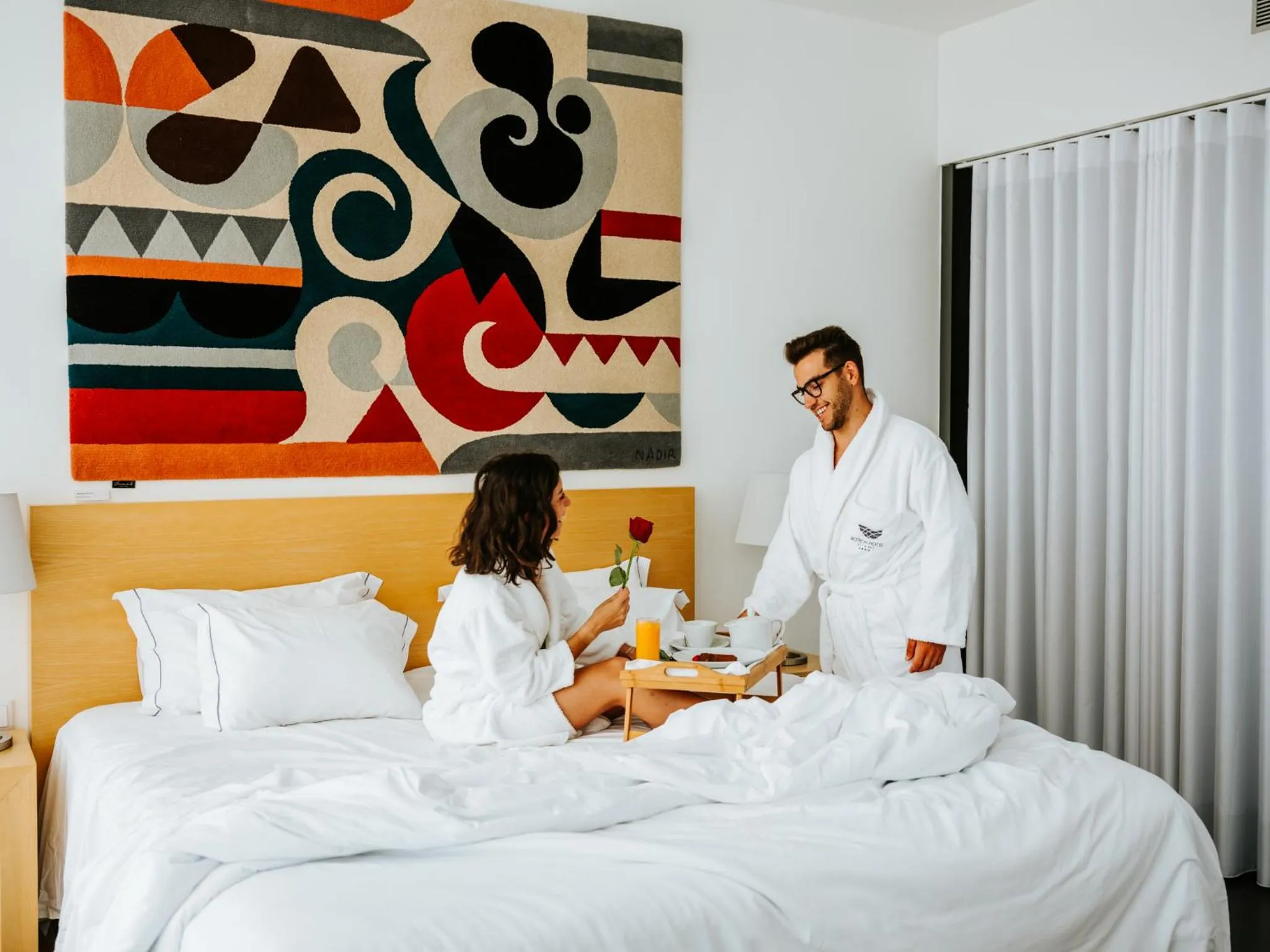 Decorative detail, Bed in Boticas Hotel Art & SPA