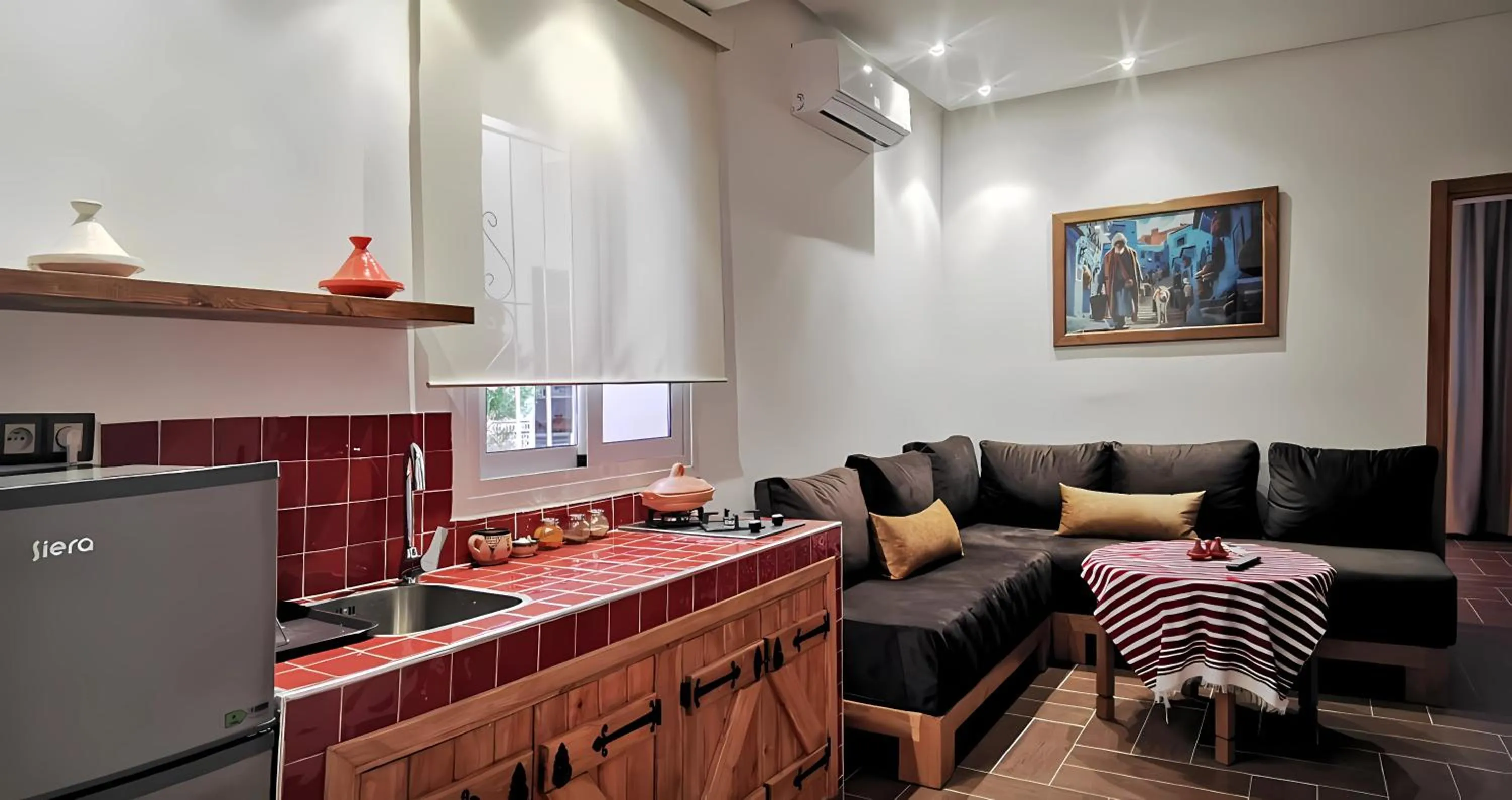 Kitchen or kitchenette in Aparthotel Dar Nowara Chaouen