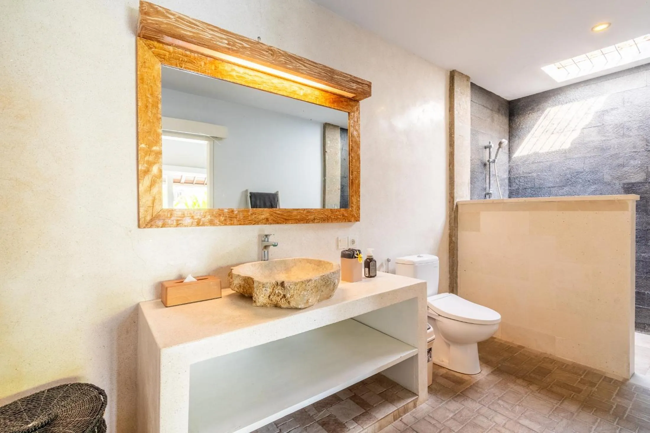 Shower in Jungle Amaranth Villa Canggu - Exclusive 3BR Retreat with Pool, Modern Amenities and Top Location - New Year's Offer