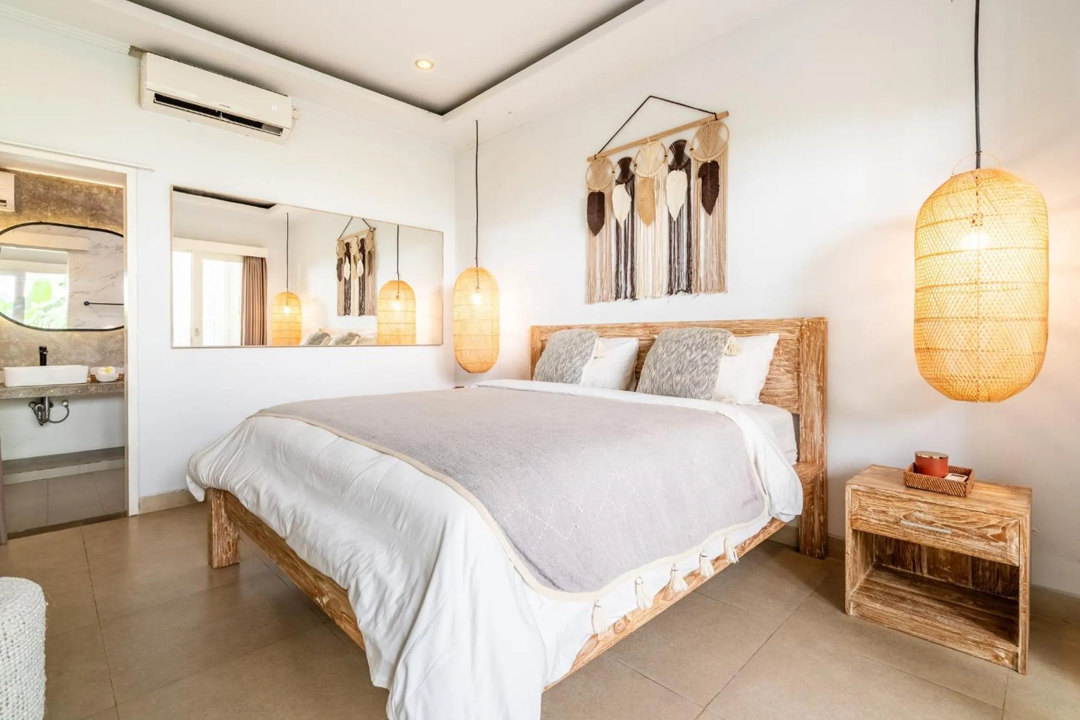 Bed in Jungle Amaranth Villa Canggu - Exclusive 3BR Retreat with Pool, Modern Amenities and Top Location - New Year's Offer