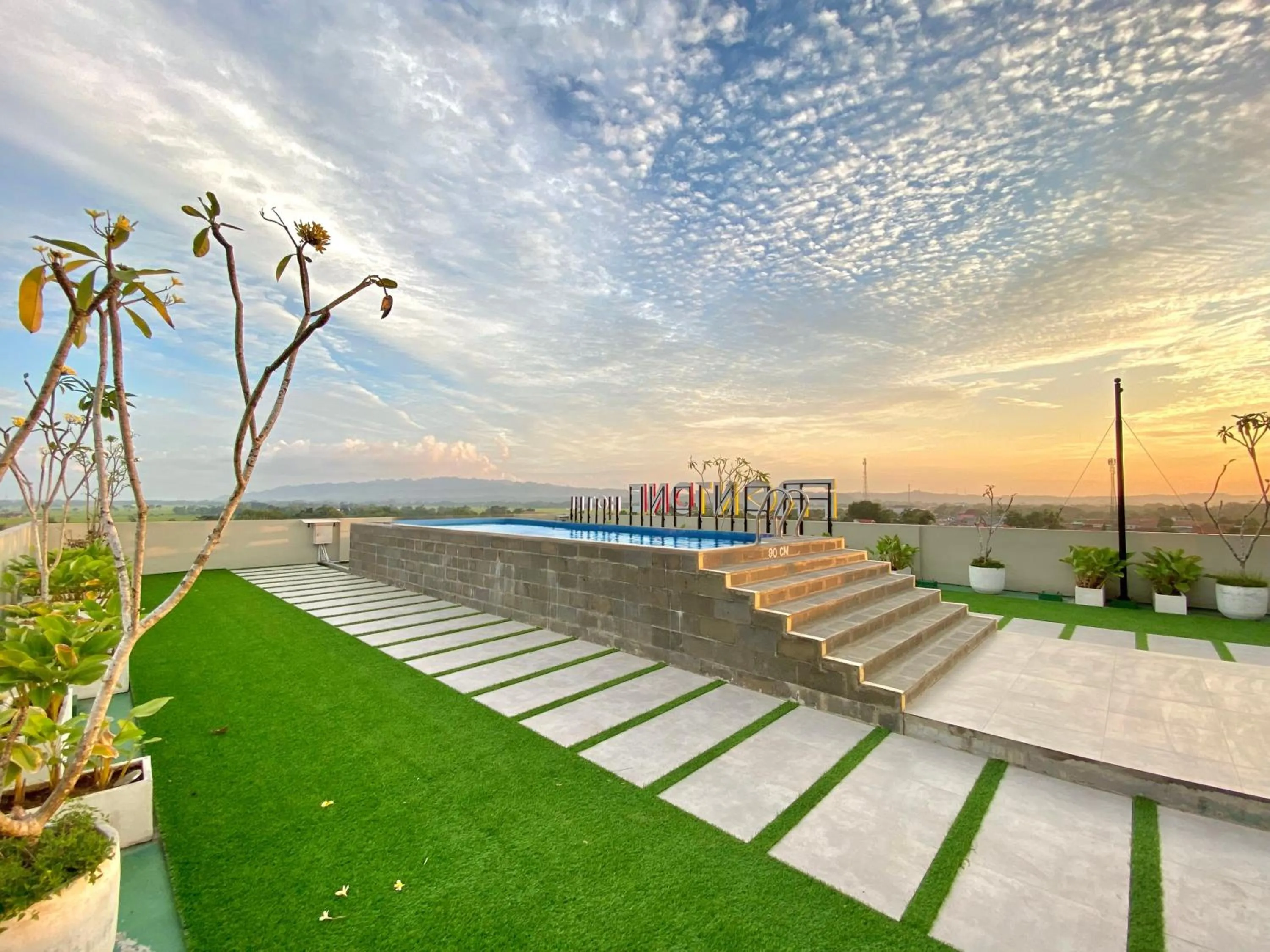 Pool view in Front One Hotel Gombong