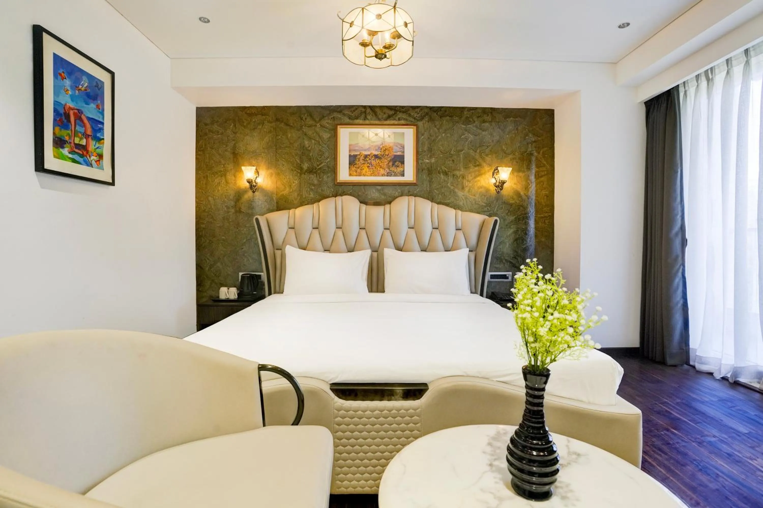 Bedroom, Bed in Palette Magarpatta City formerly Emerald Guestimony