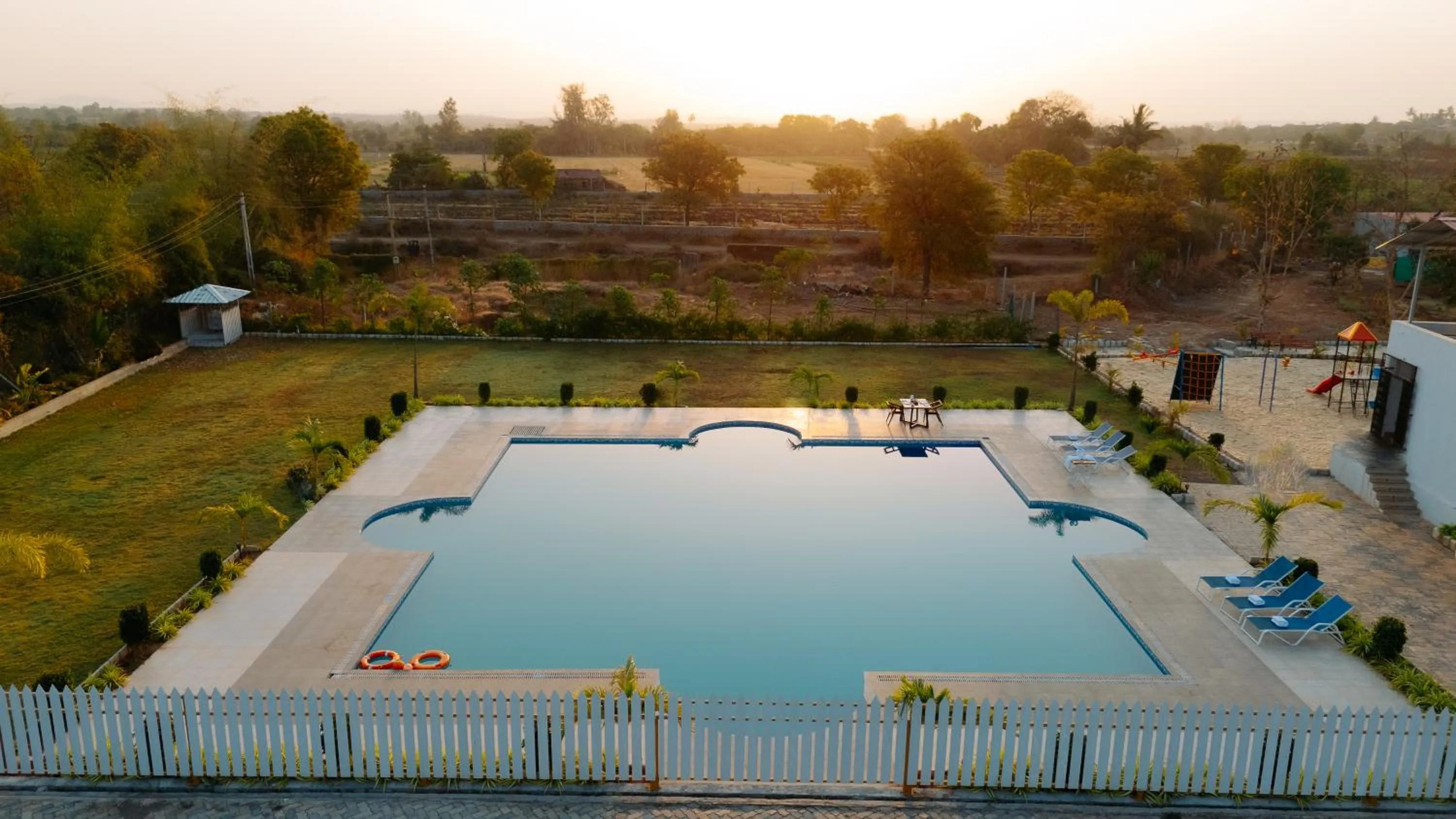 Swimming pool in Daksh Eden Greenz -A Luxury Resort in Sasan Gir