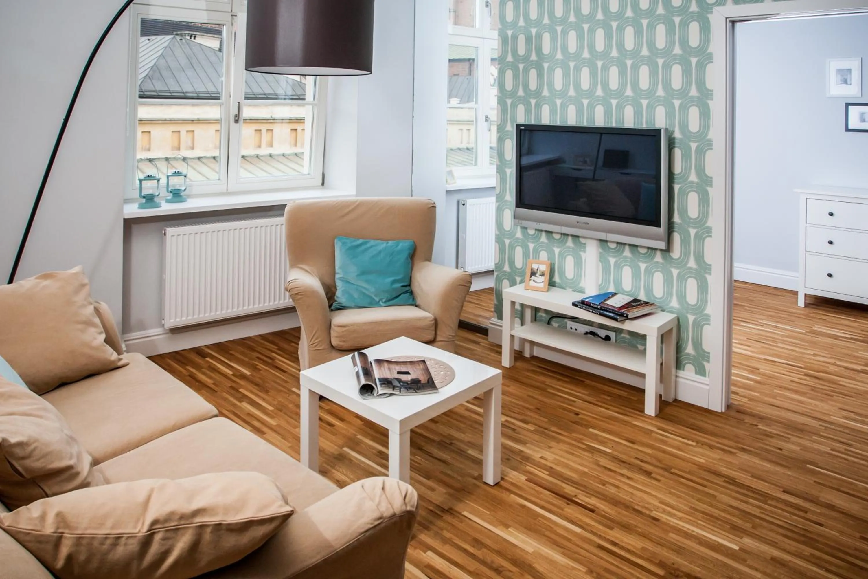 Seating area in MINT Luxury Apartments at the Main Square