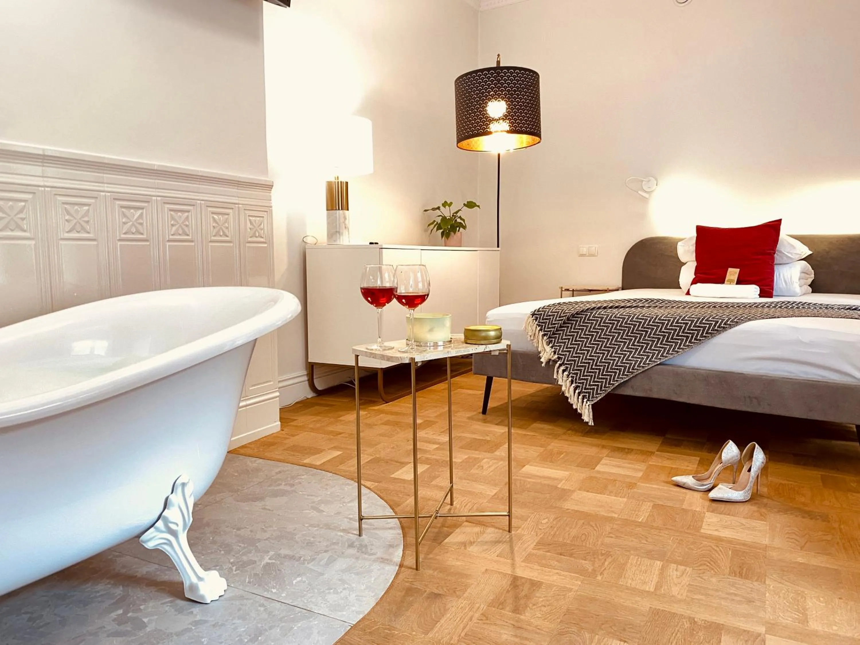 Bed in MINT Luxury Apartments at the Main Square