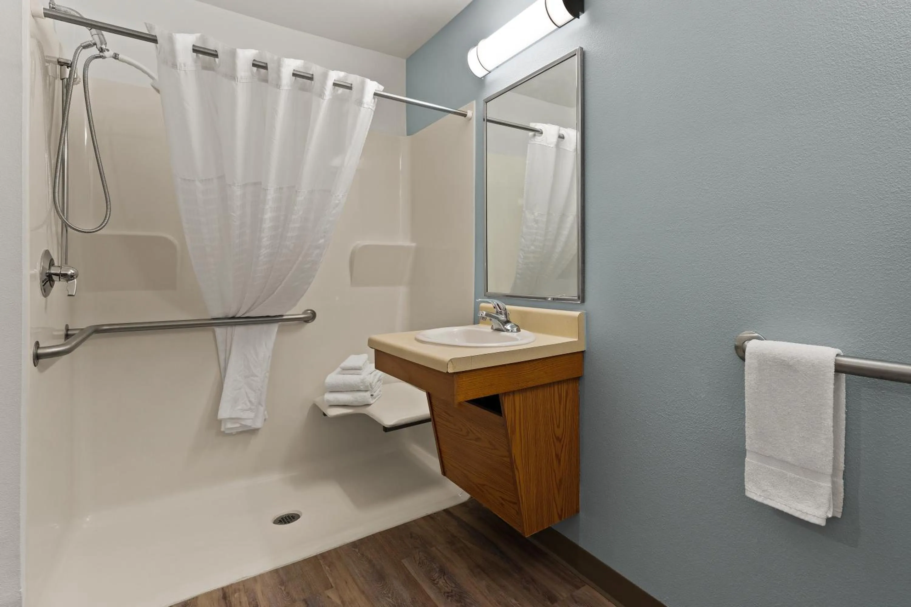 Bathroom in WoodSpring Suites Macon West I-475