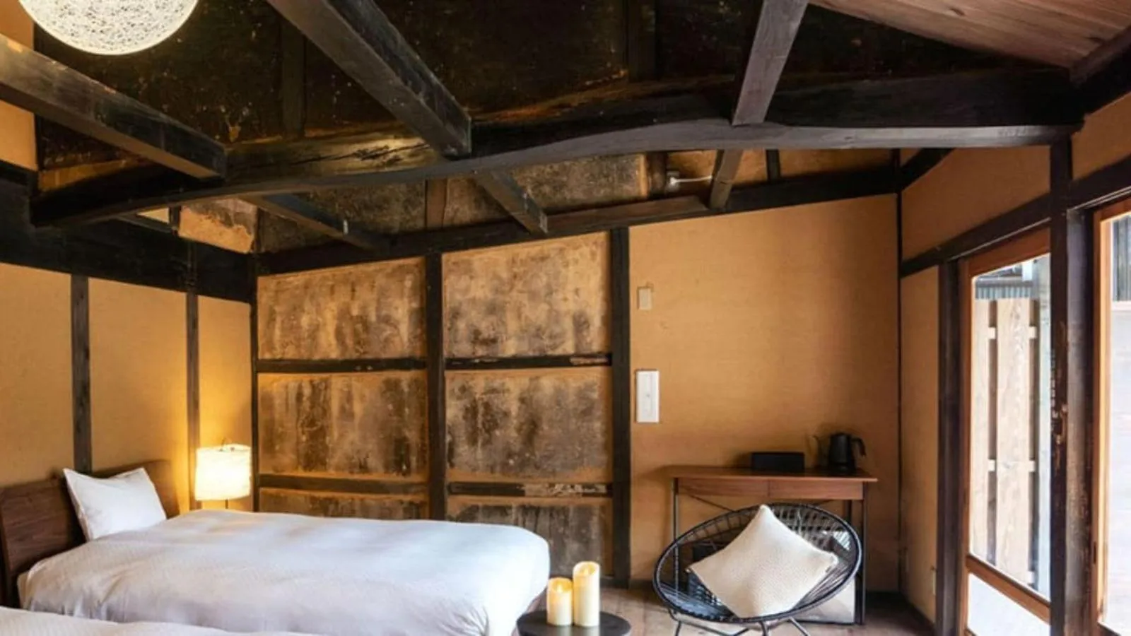 Photo of the whole room, Bed in EN Takeda Castle Town Hotel