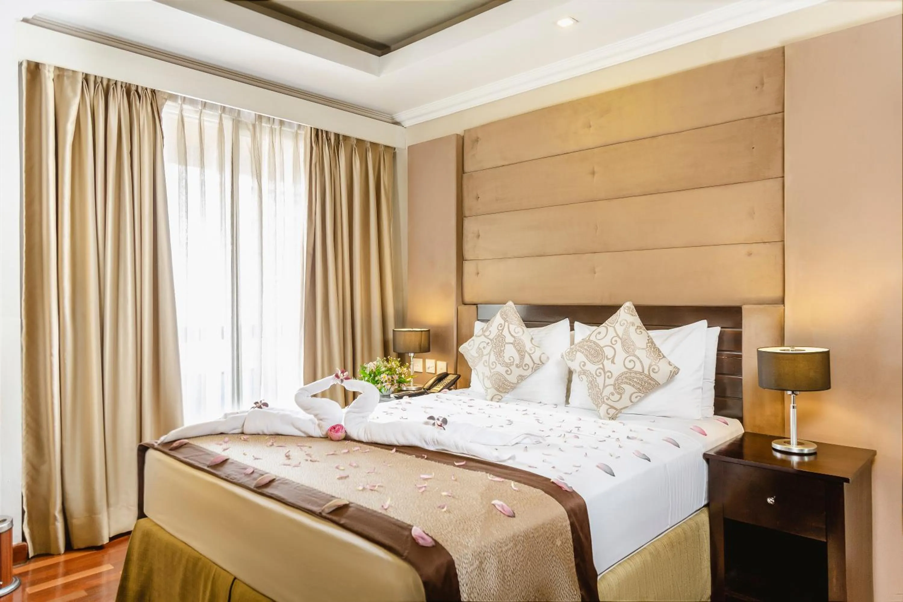 Decorative detail, Bed in Kandy City Hotel by Earl's