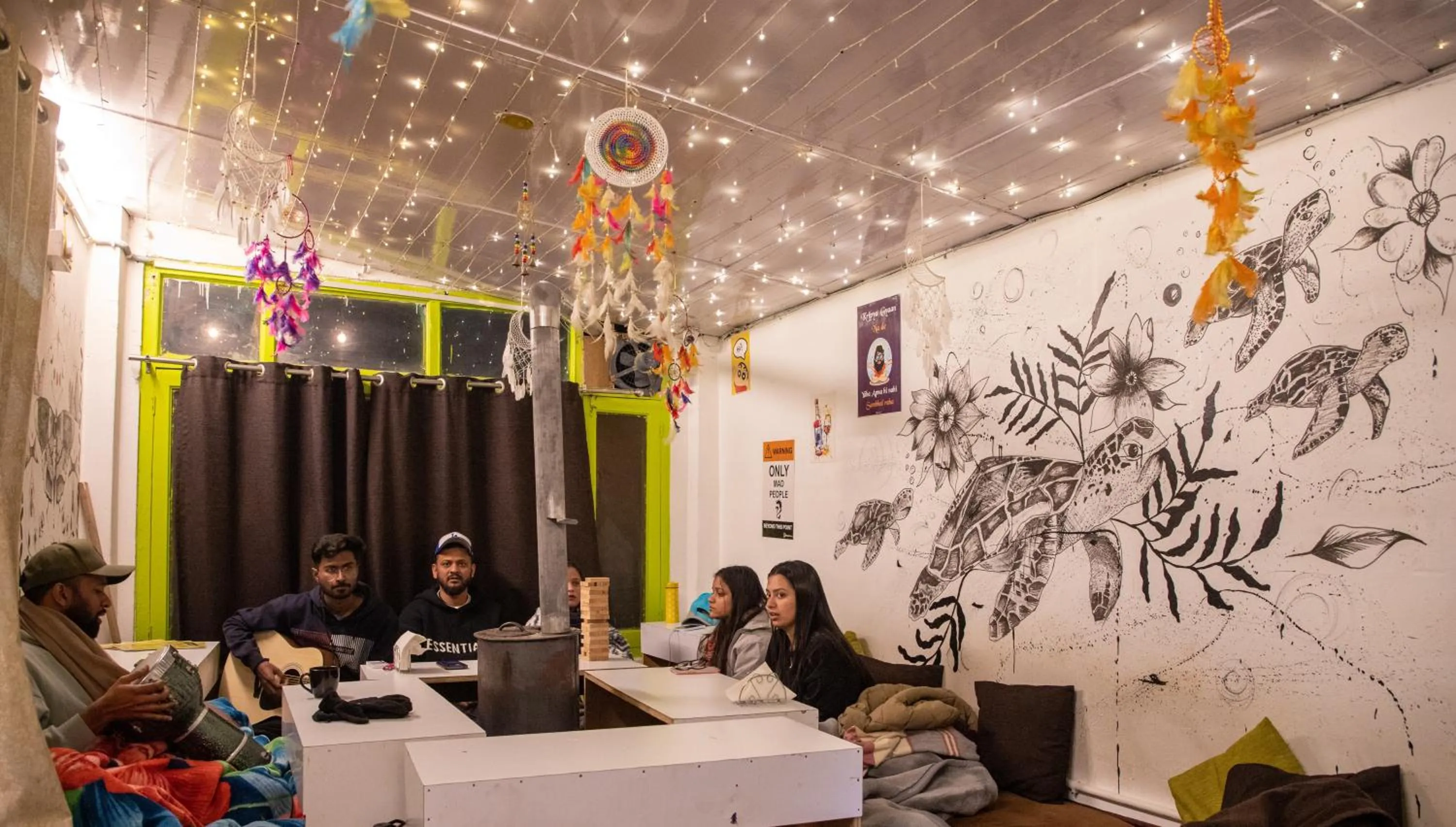 Seating area in Trippy Turtle Hostel