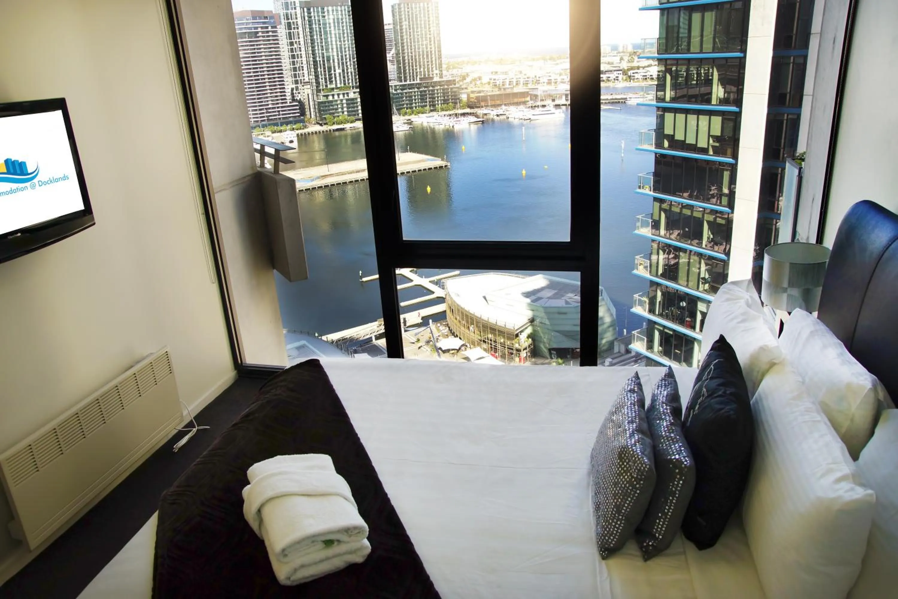 View (from property/room), Bed in Accent Accommodation@Docklands