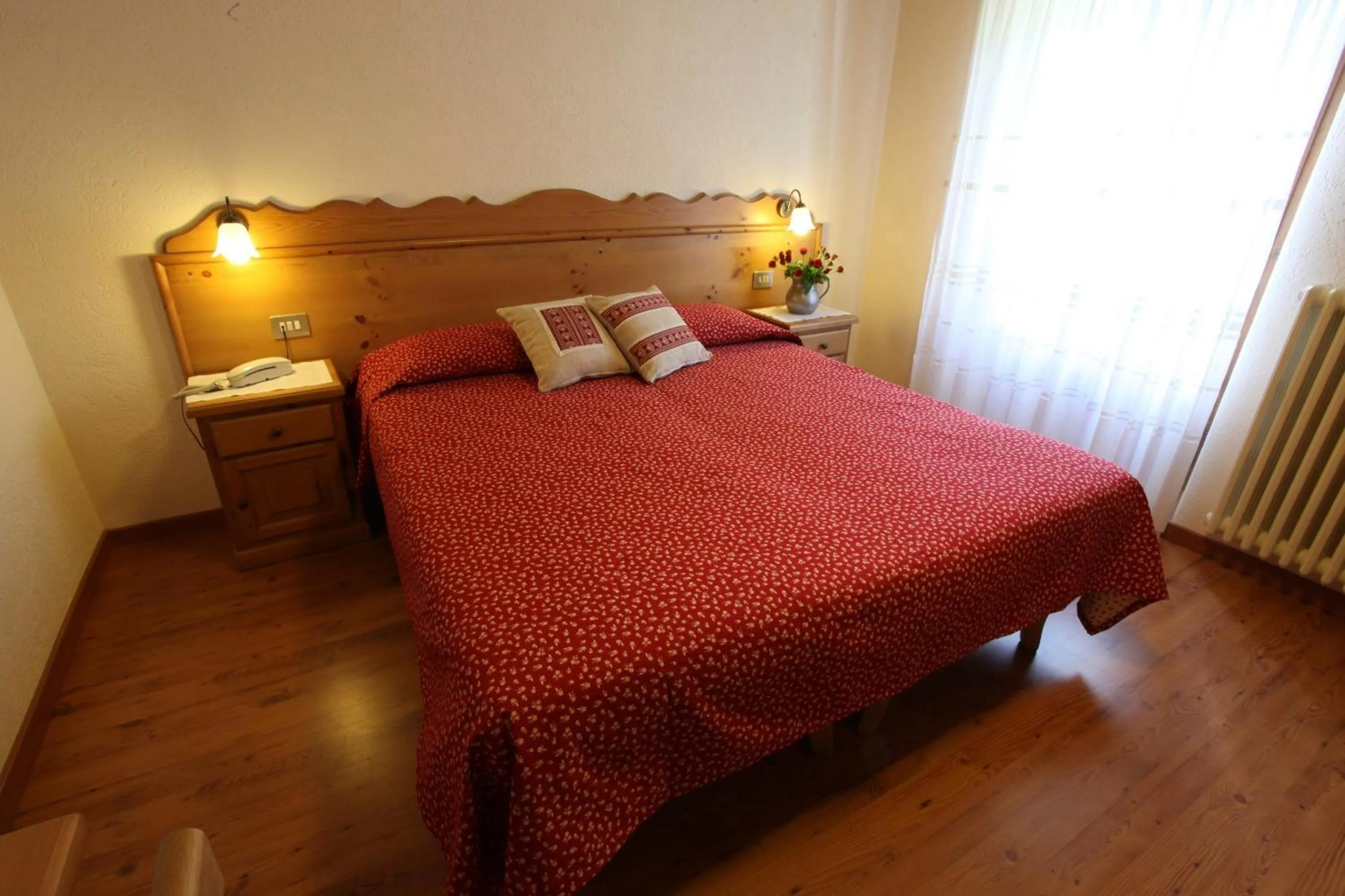 Decorative detail, Bed in Hotel Aiguille Noire