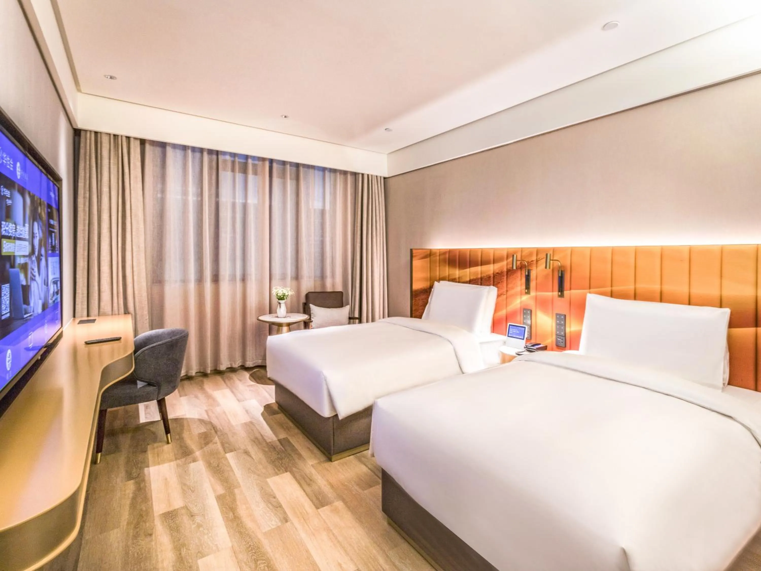 Bed in Zhangjiagang Pedestrian Street Manxin Hotel