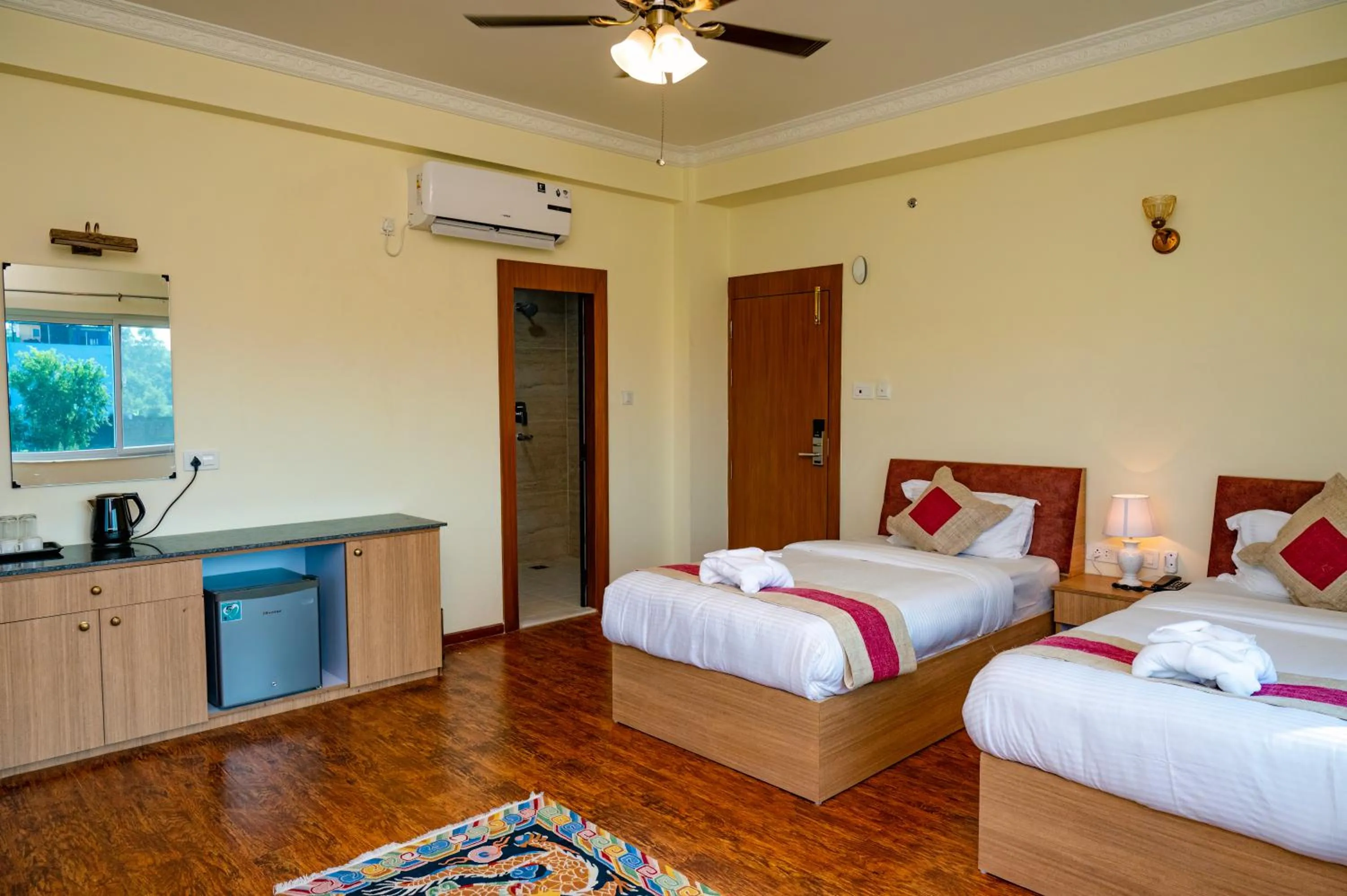 Toilet, Bed in Lumbini Five Elements Hotel