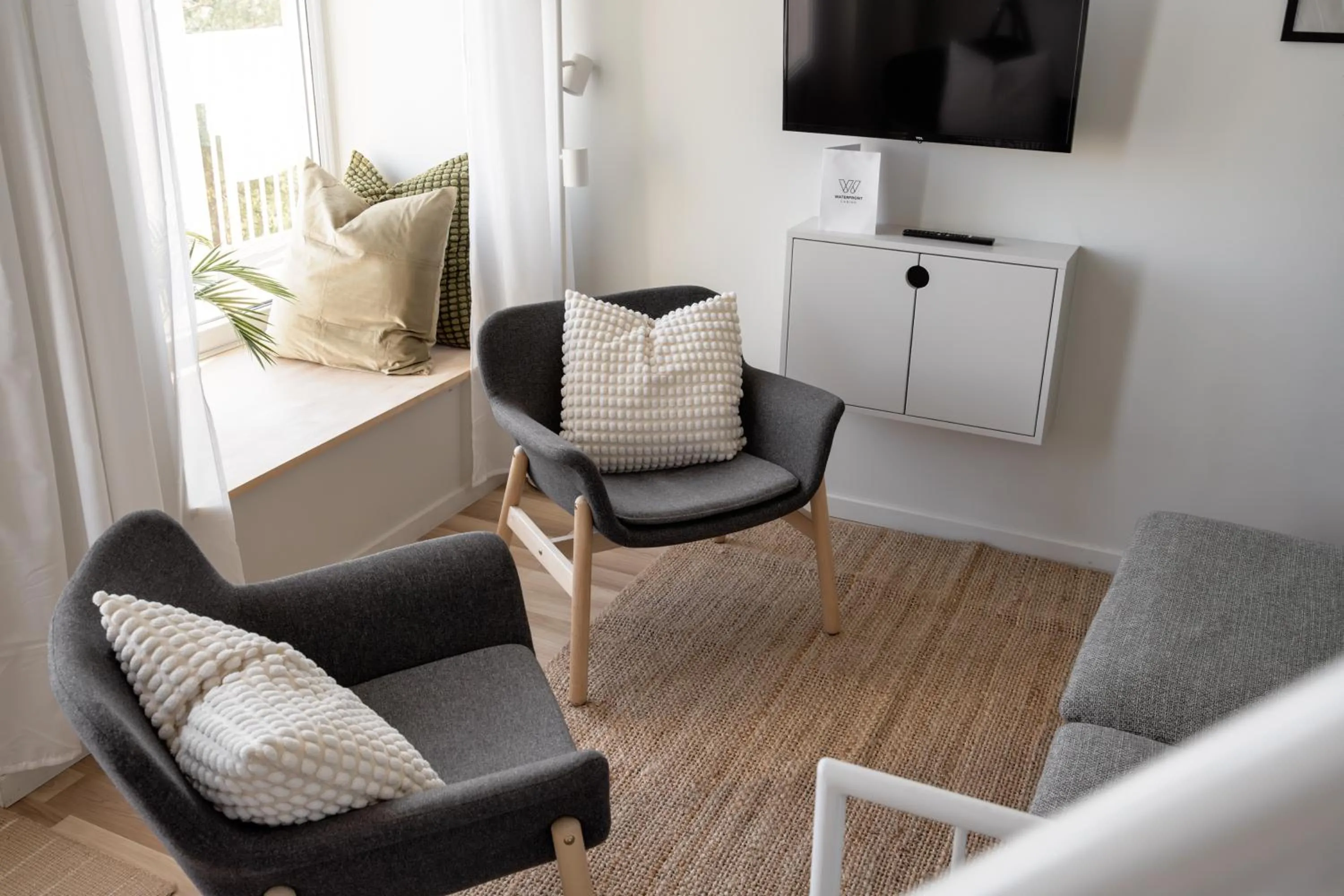 Living room in Waterfront Cabins