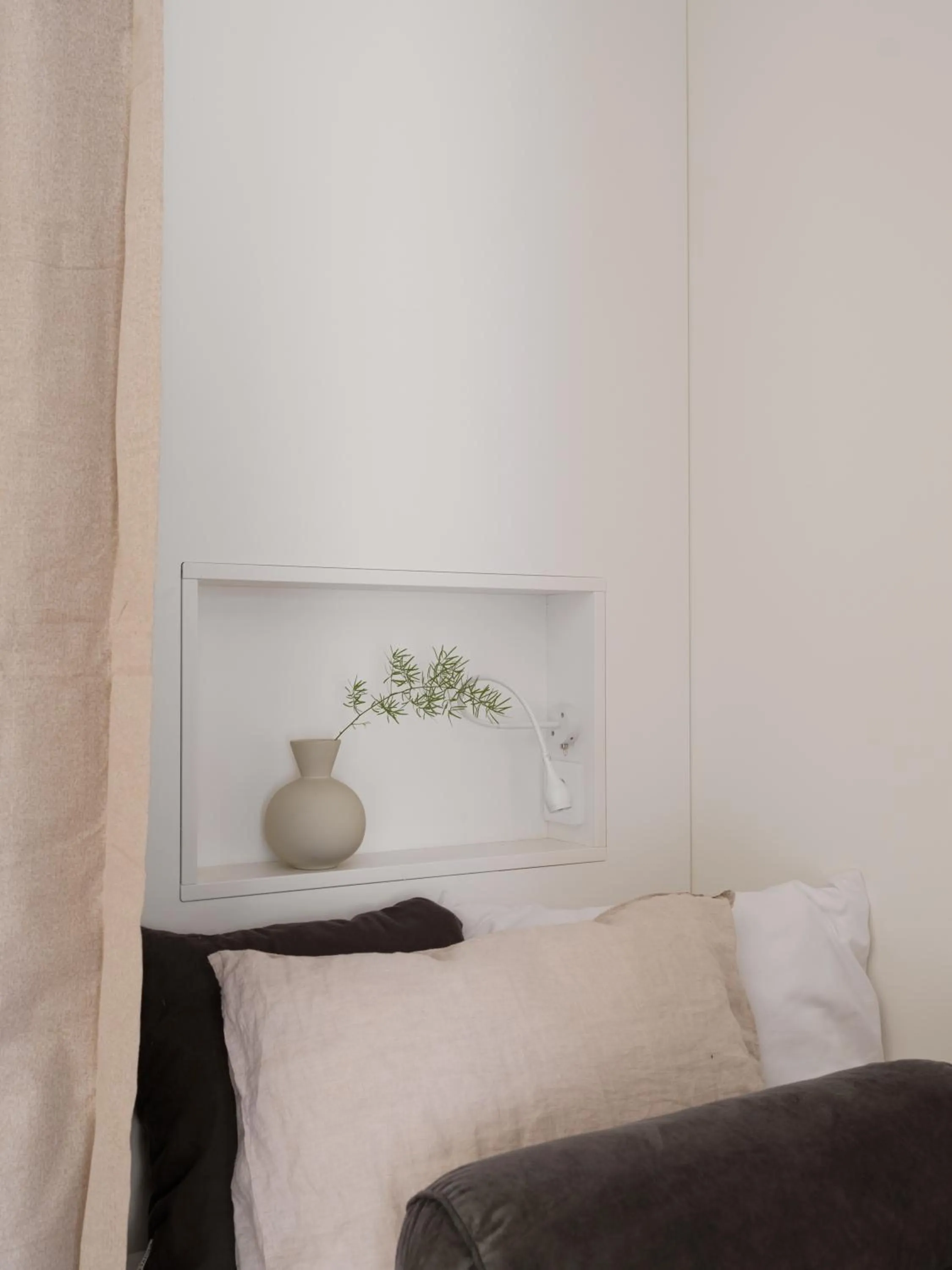 Bed in Waterfront Cabins