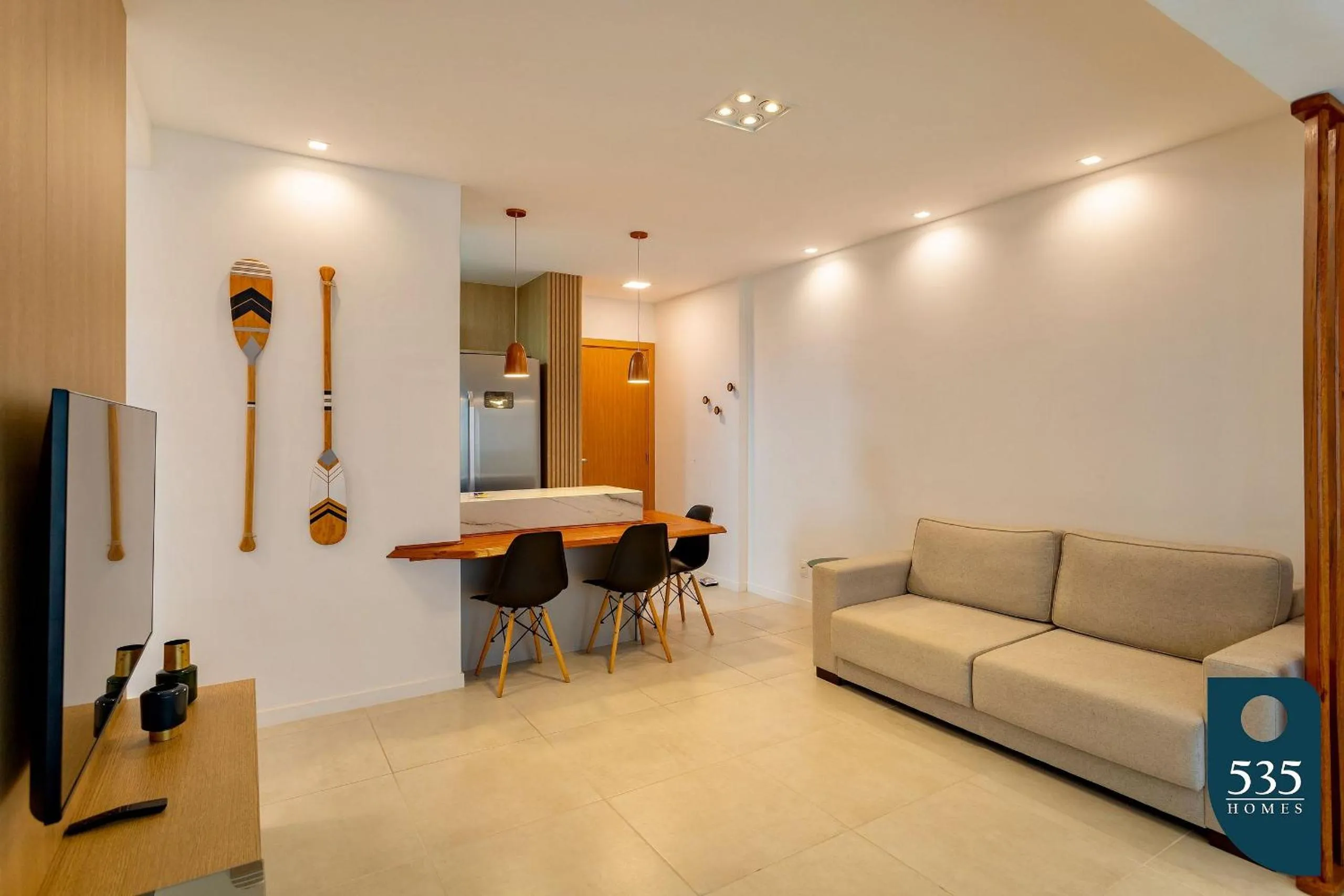 Living room in Lindo e aconchegante com vista panorâmica na Barra