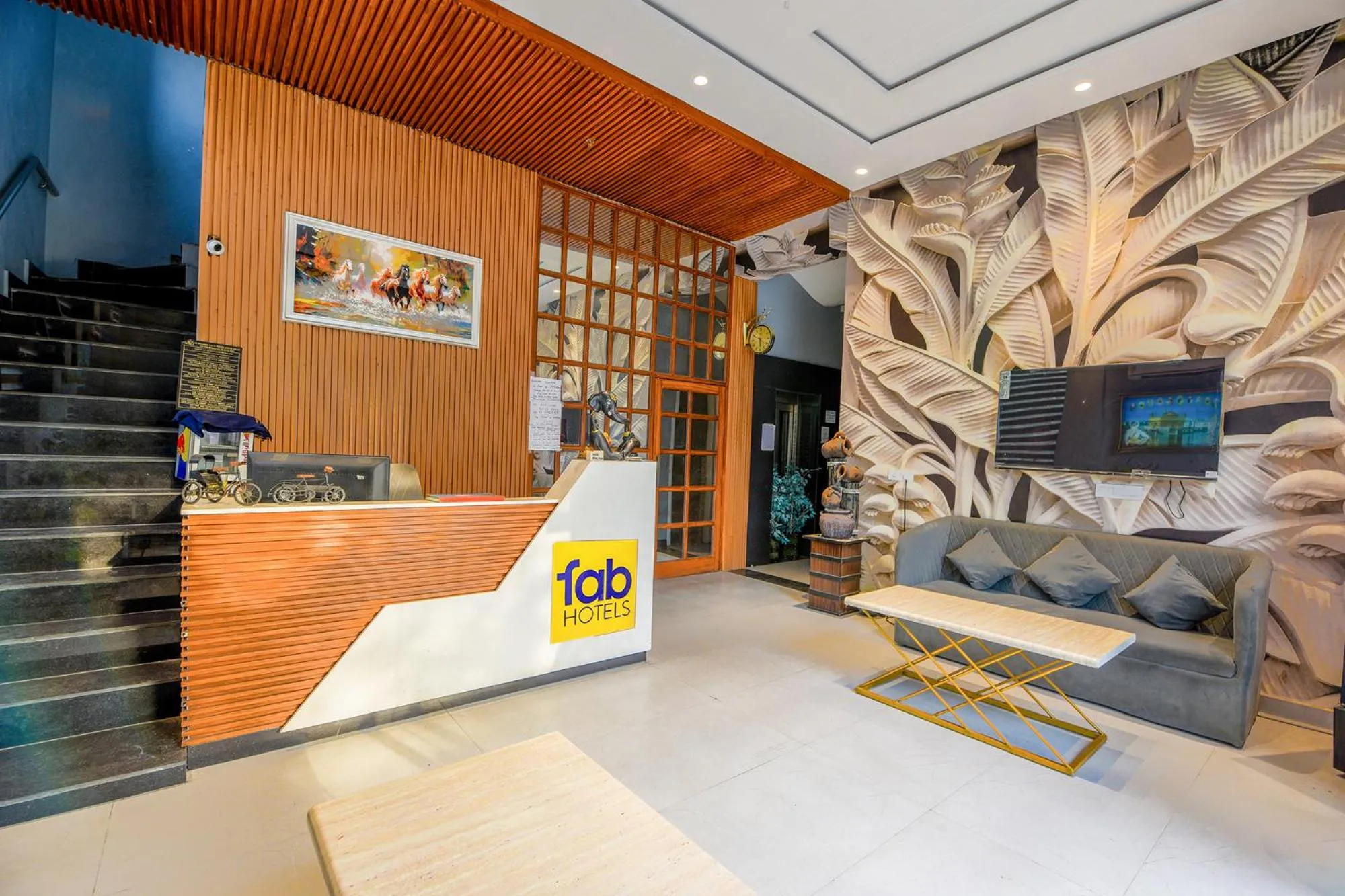 Lobby or reception in FabHotel Amar Villa