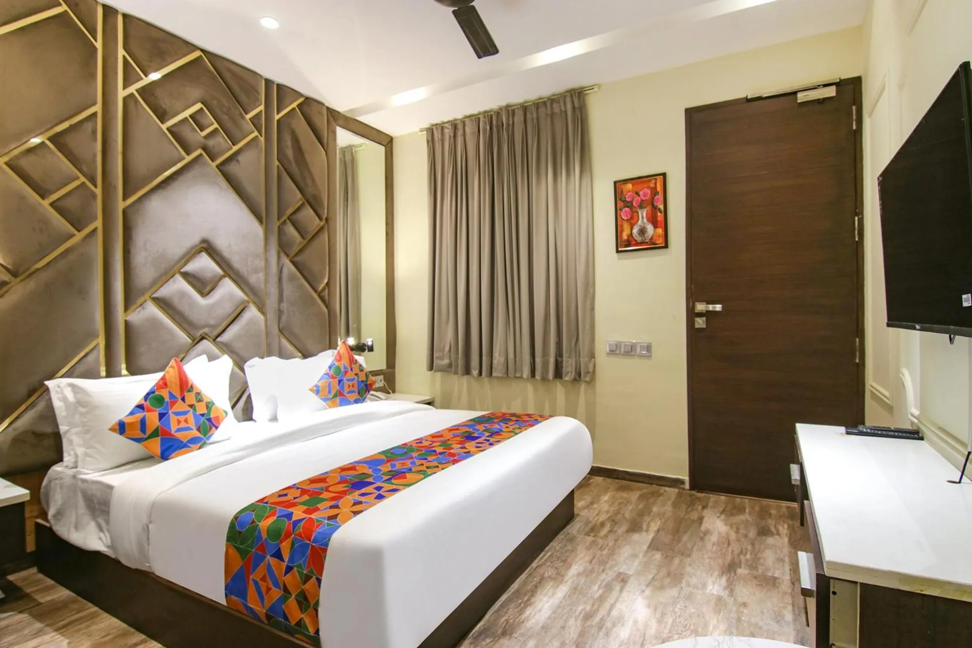 Bed in FabHotel Prime K9 Crown