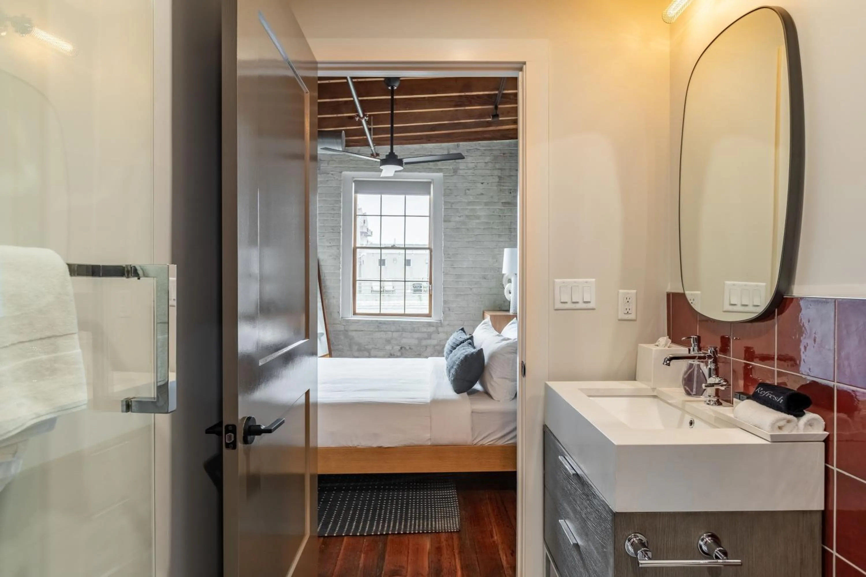 Bathroom, Bed in Ironworks Building