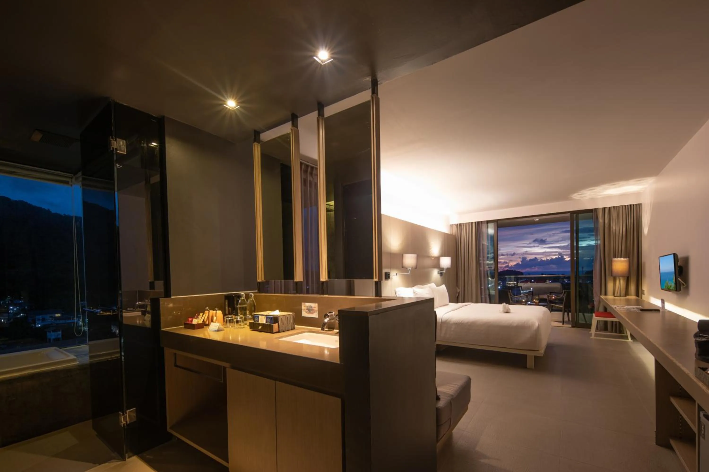 View (from property/room), Bed in The Yama Hotel Phuket