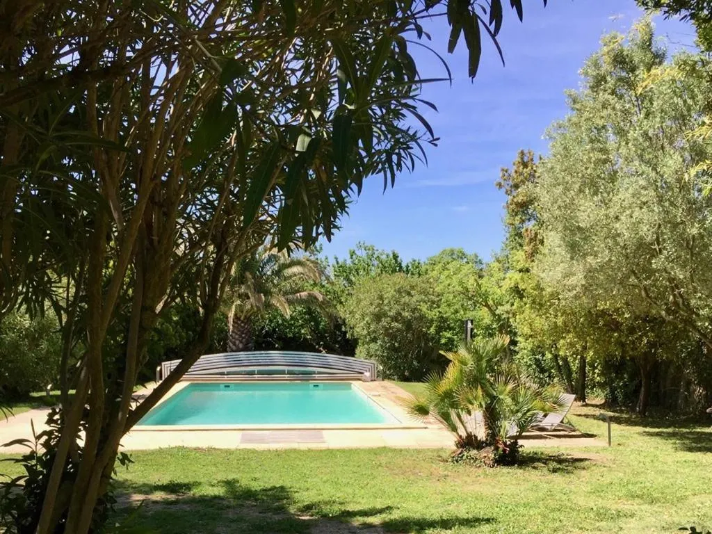 Pool view in Clos de la Colombe