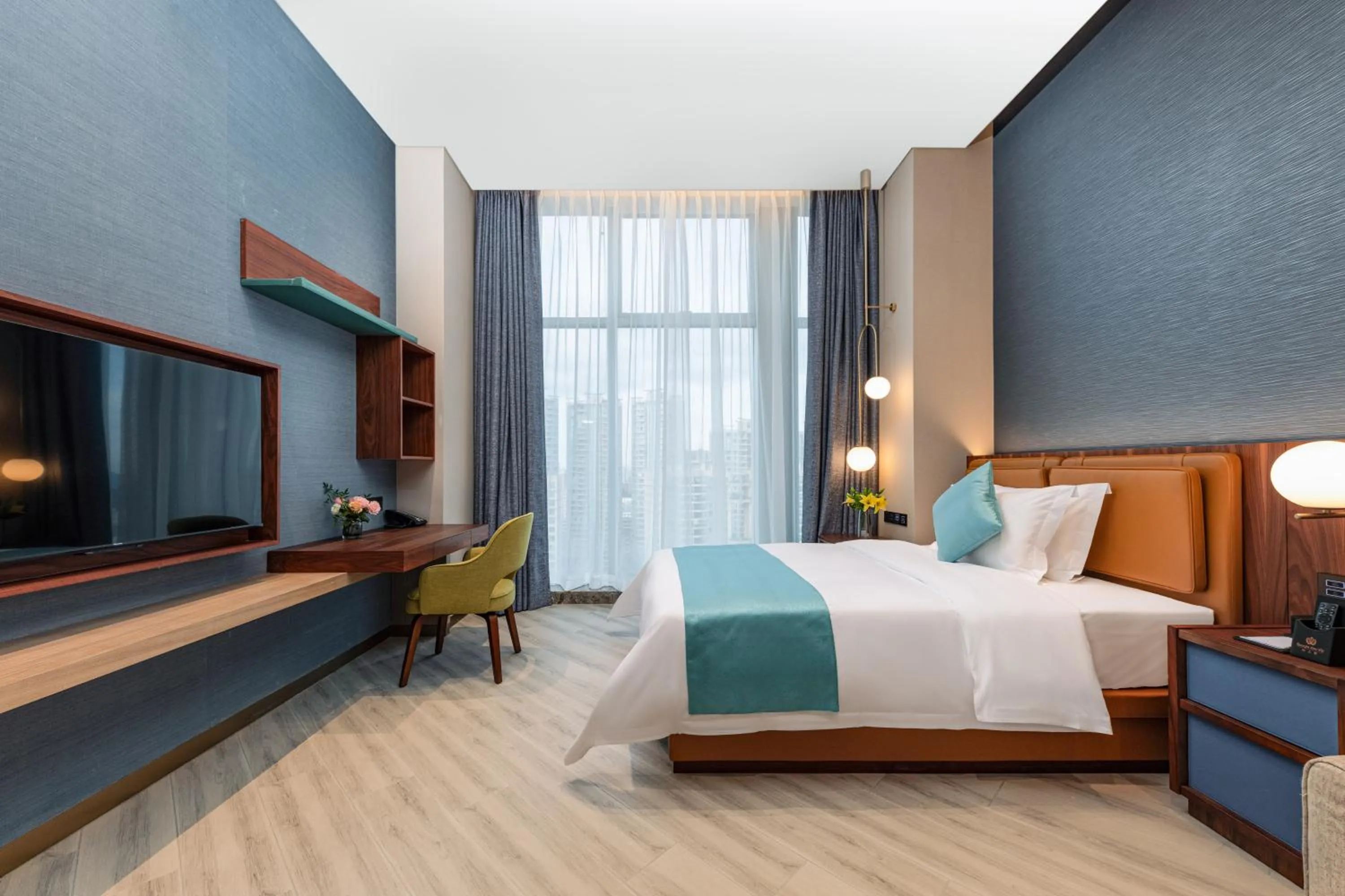 Bed in Shan Zhi Ye Serviced Apartment Hotel - Houjie Wanda Plaza Liaoxia Subway Station