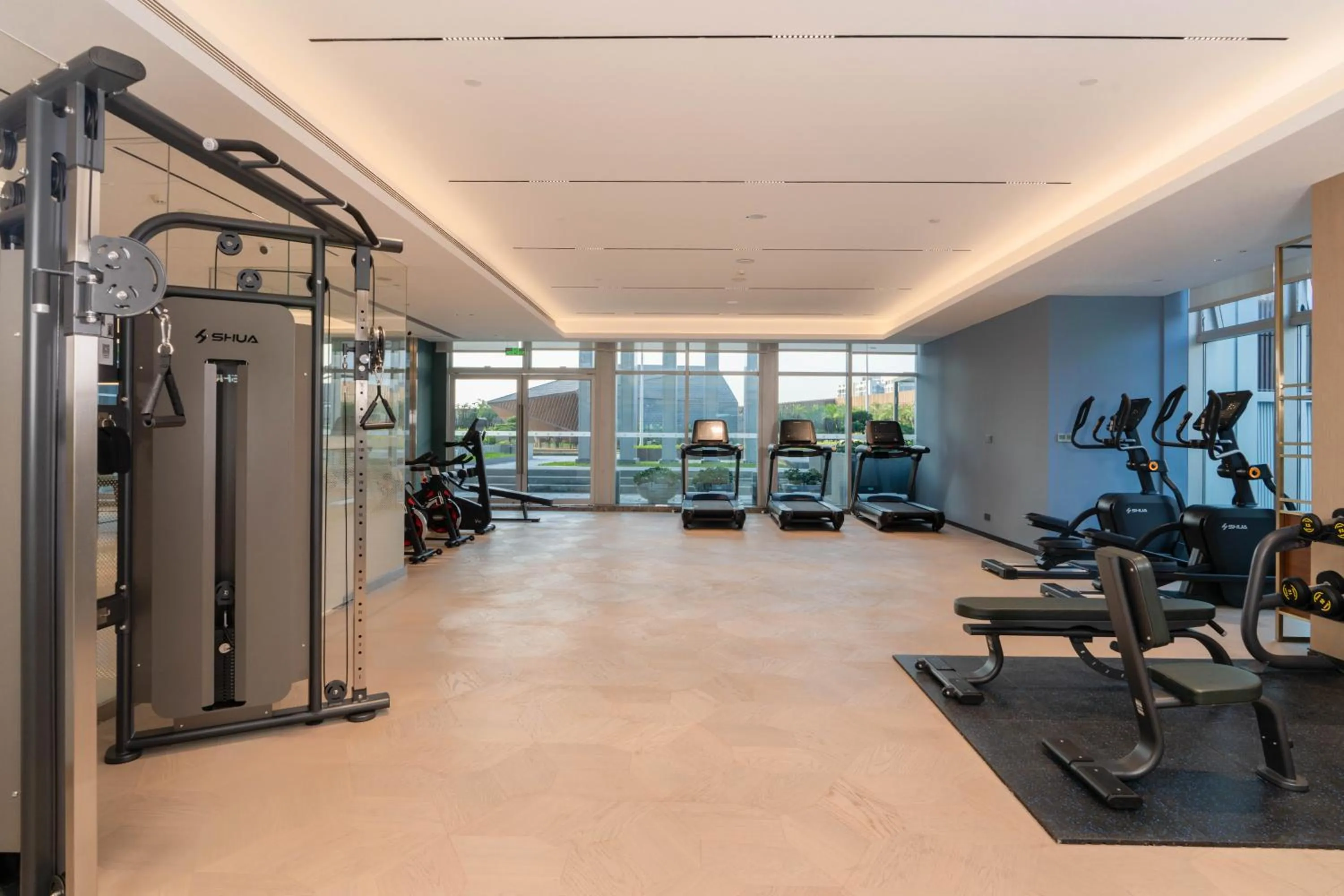 Fitness centre/facilities in Shan Zhi Ye Serviced Apartment Hotel - Houjie Wanda Plaza Liaoxia Subway Station