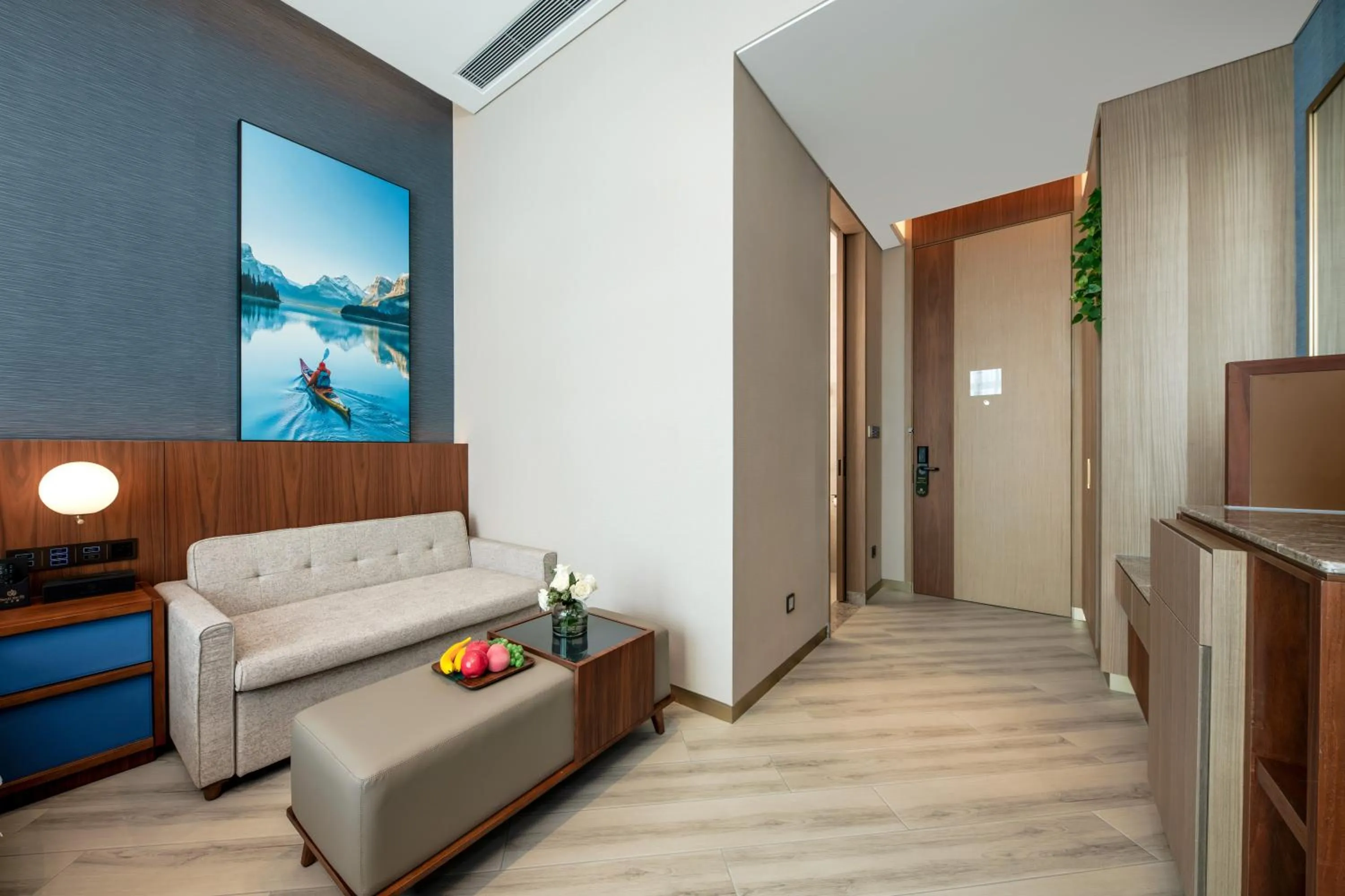 Seating area in Shan Zhi Ye Serviced Apartment Hotel - Houjie Wanda Plaza Liaoxia Subway Station