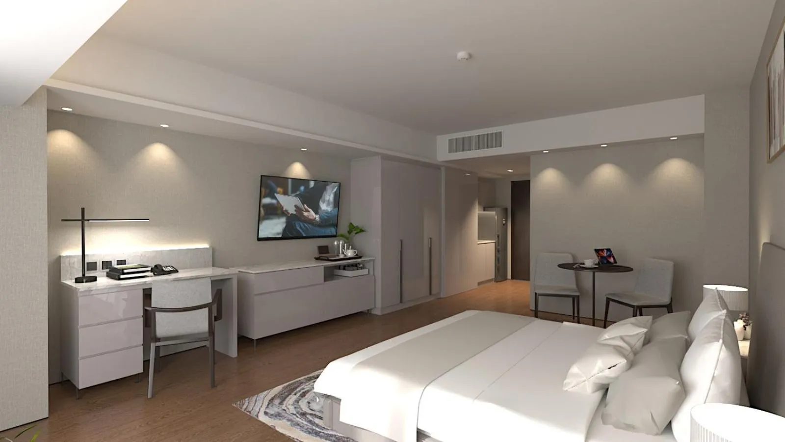 Bedroom, Bed in Oakwood Makati Avenue