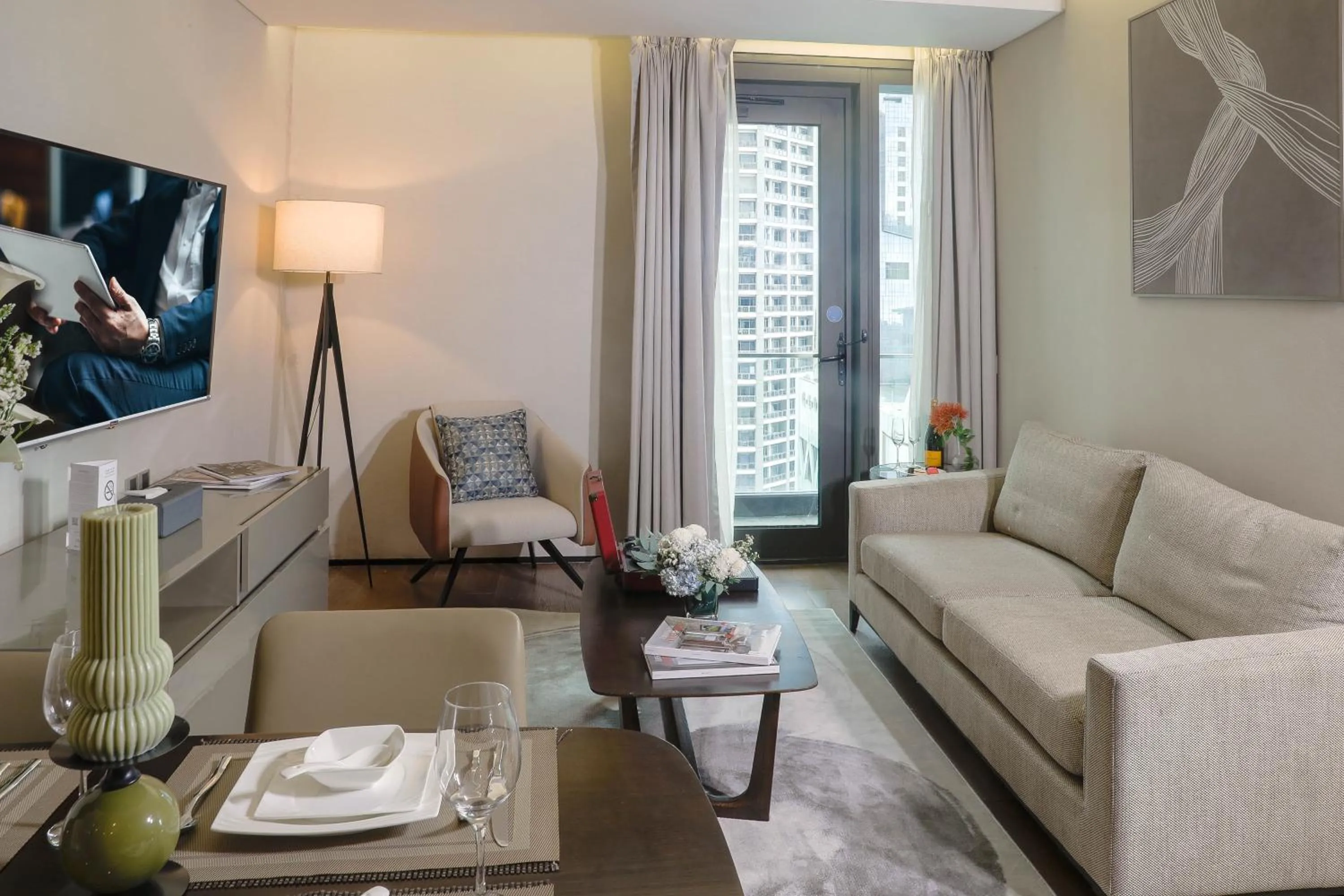 Living room in Oakwood Makati Avenue