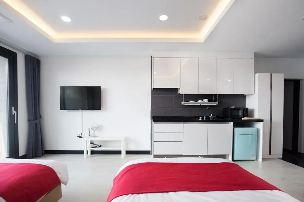 Bed in Jeju Chrismas Resort