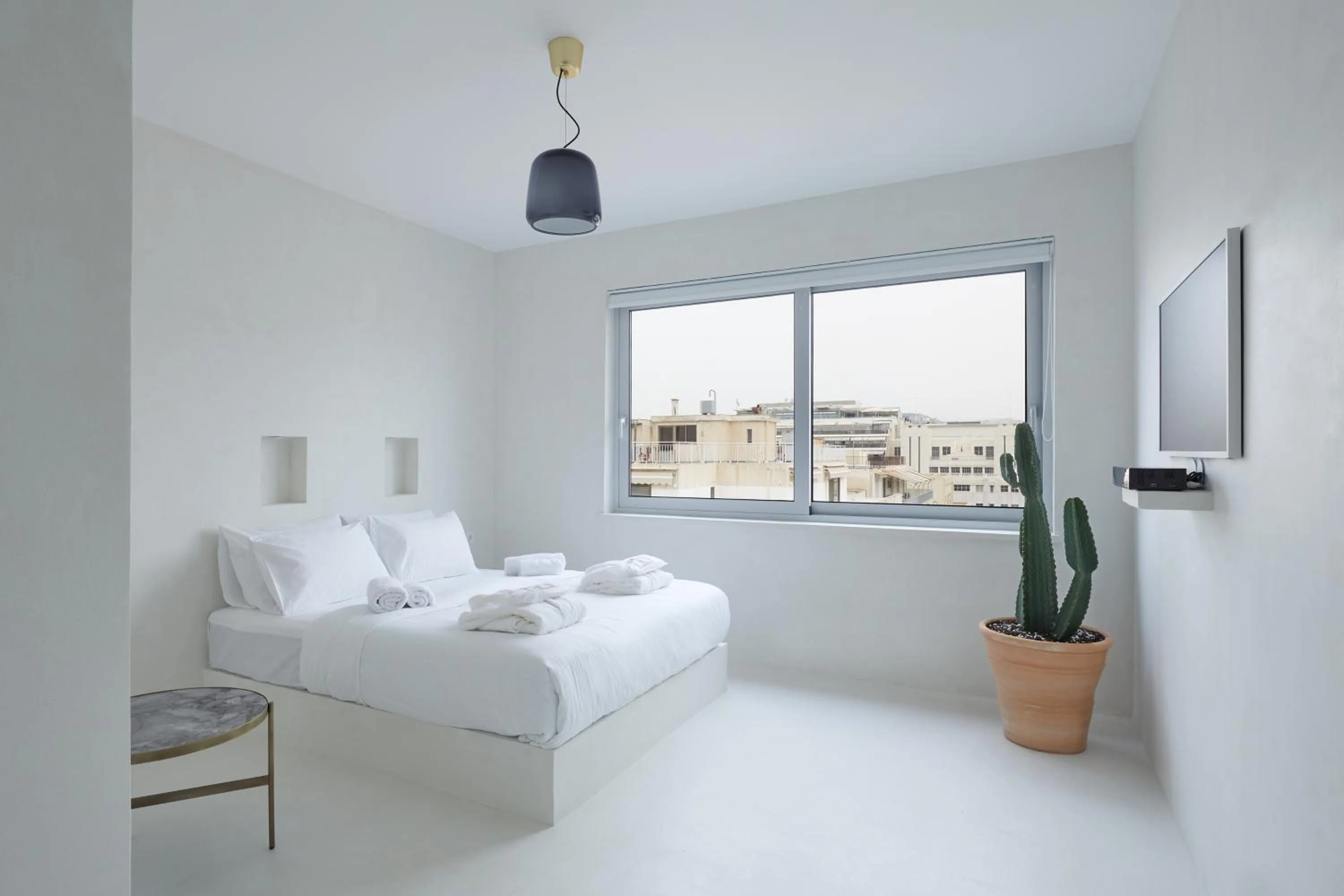 Bedroom, Bed in Athens Penthouse