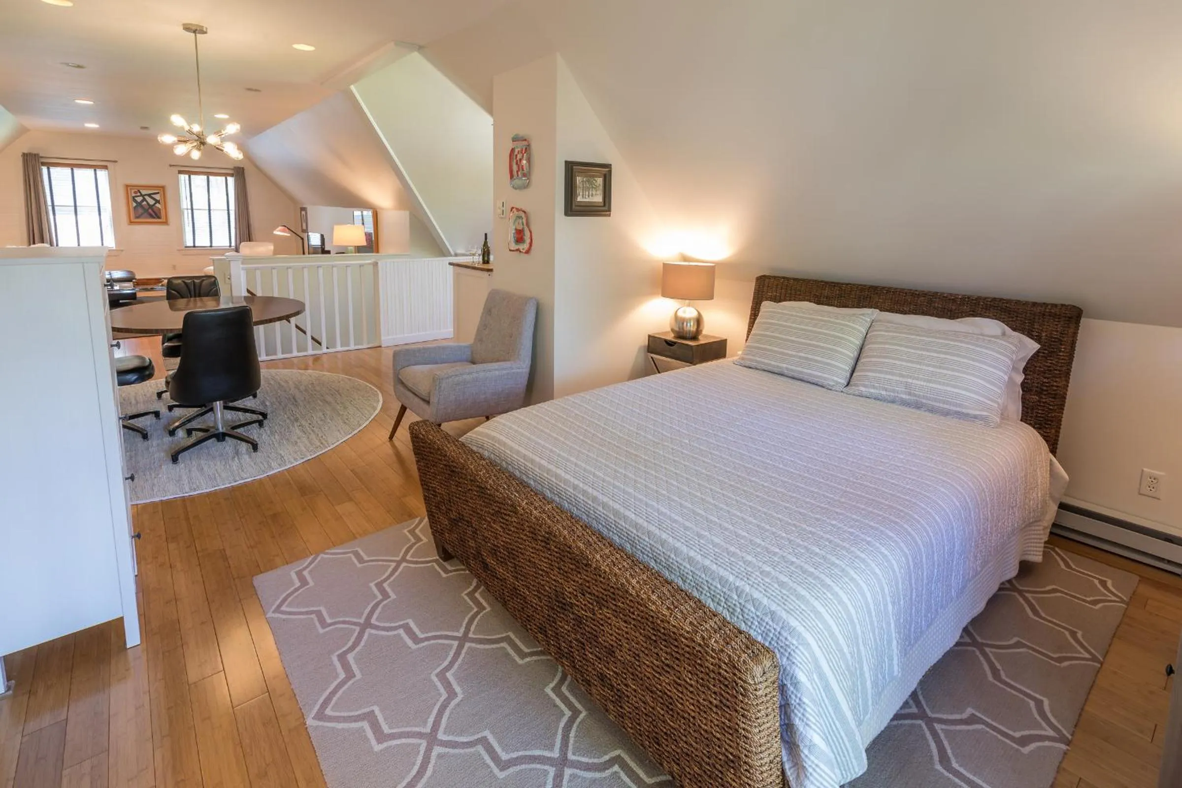 Bed in The Carriage House Loft