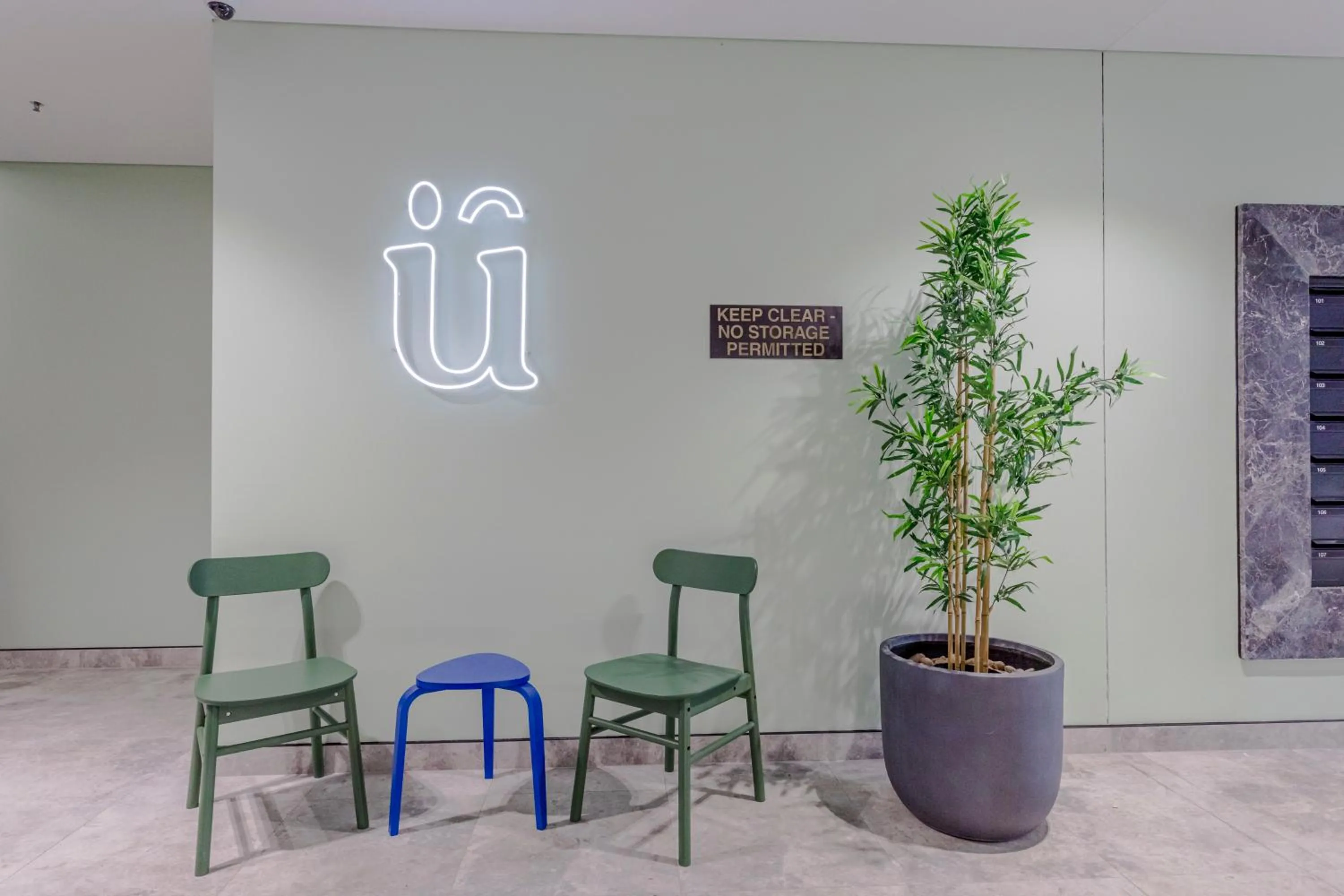 Seating area in Stay Kula Wollongong