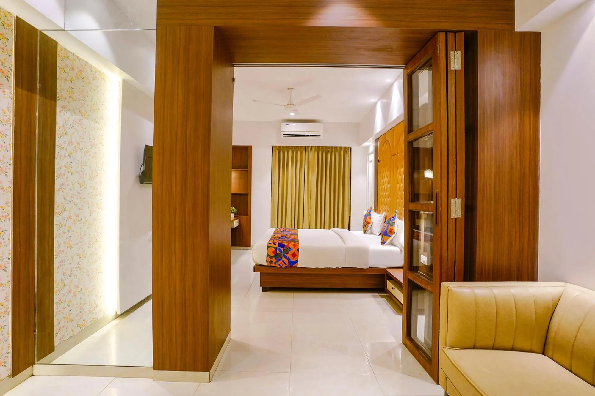 Bed in FabHotel Prime Shubham Comforts