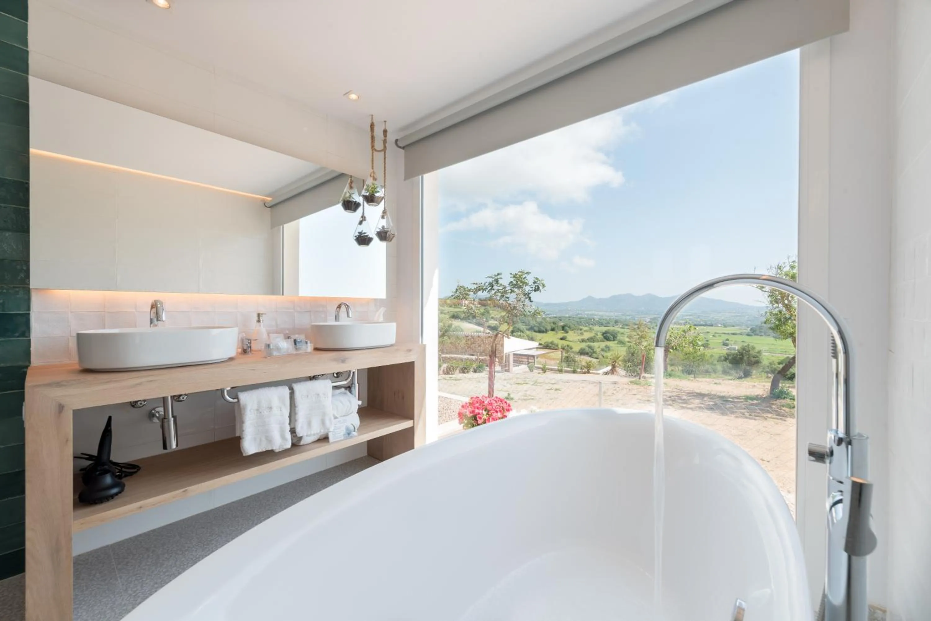 Bathroom, Bed in Cas Cabo Nou Agroturismo Adults Only